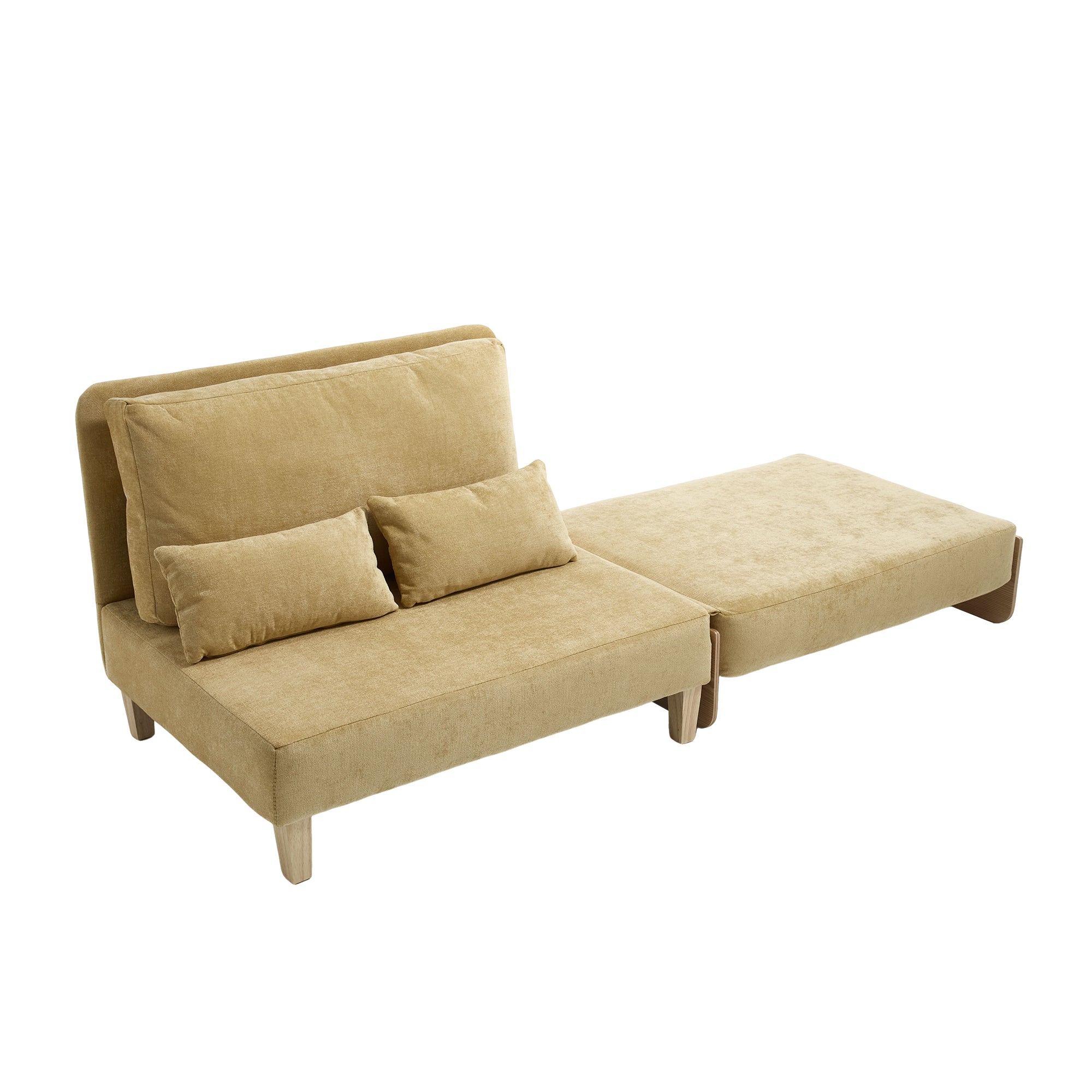 Mid-Century Modern Chenille Foldable Sofa Bed Recliner