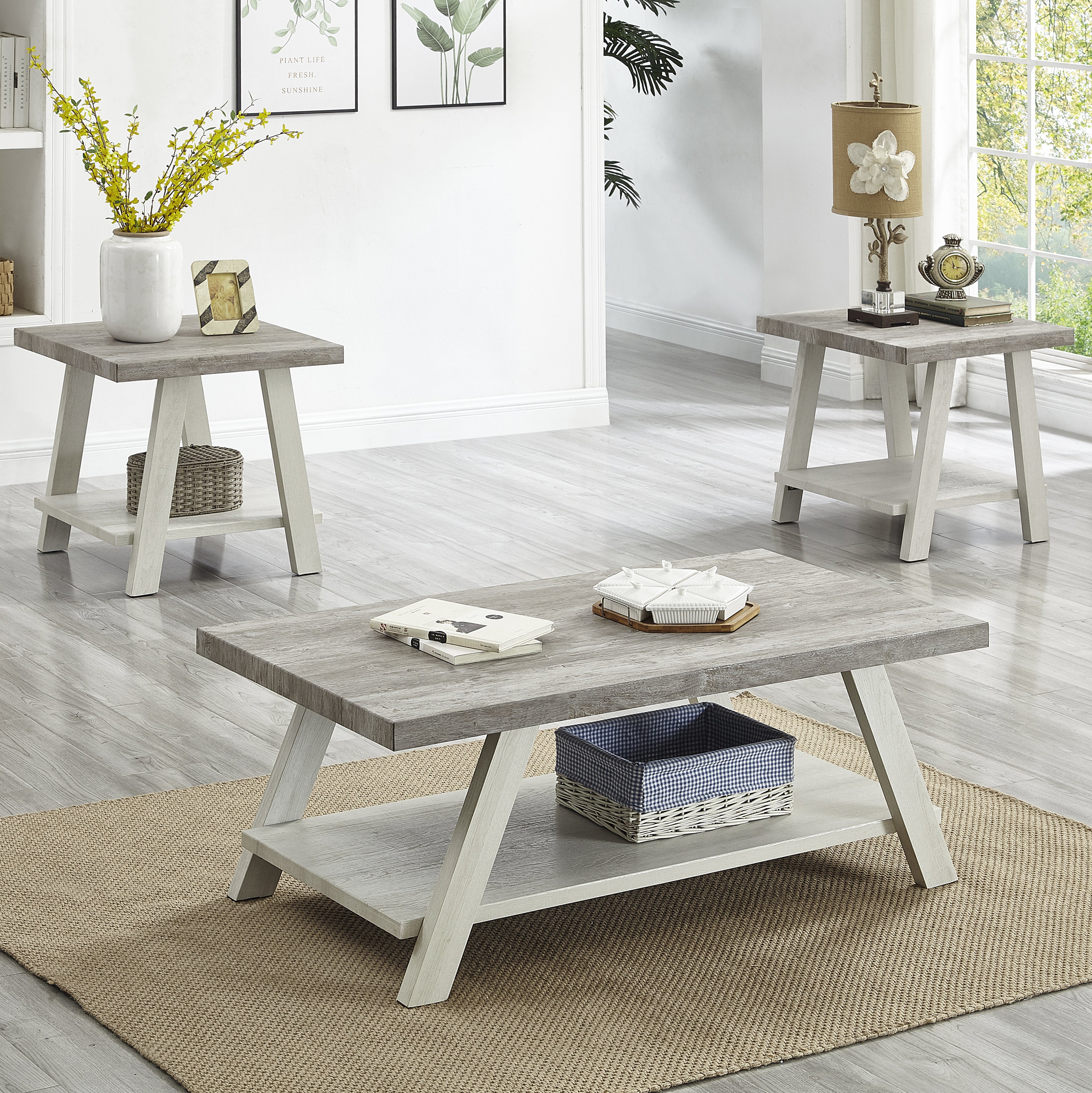 Athens Contemporary 3-Piece Table Set