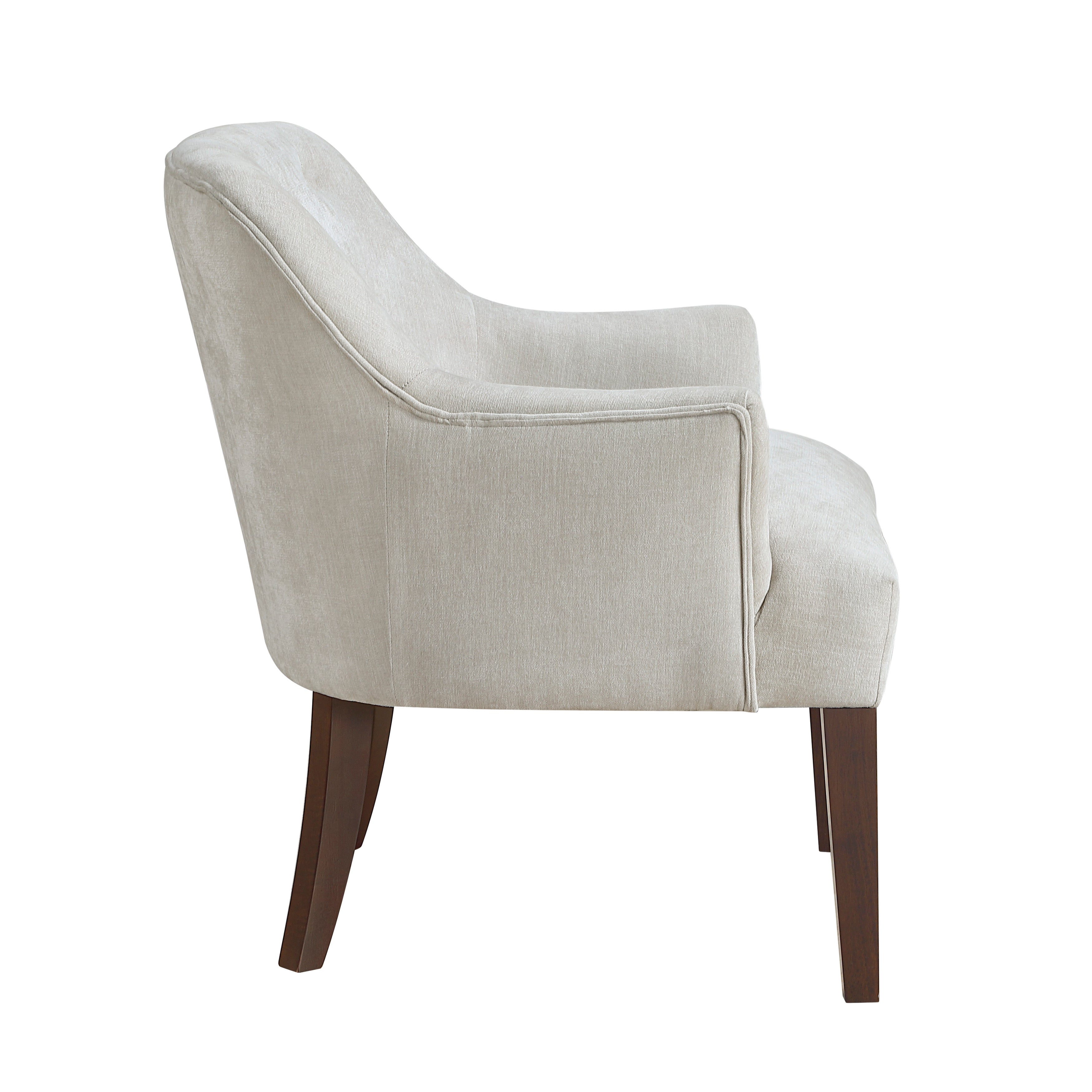 Modern Tufted Back Accent Chair with Wood Legs