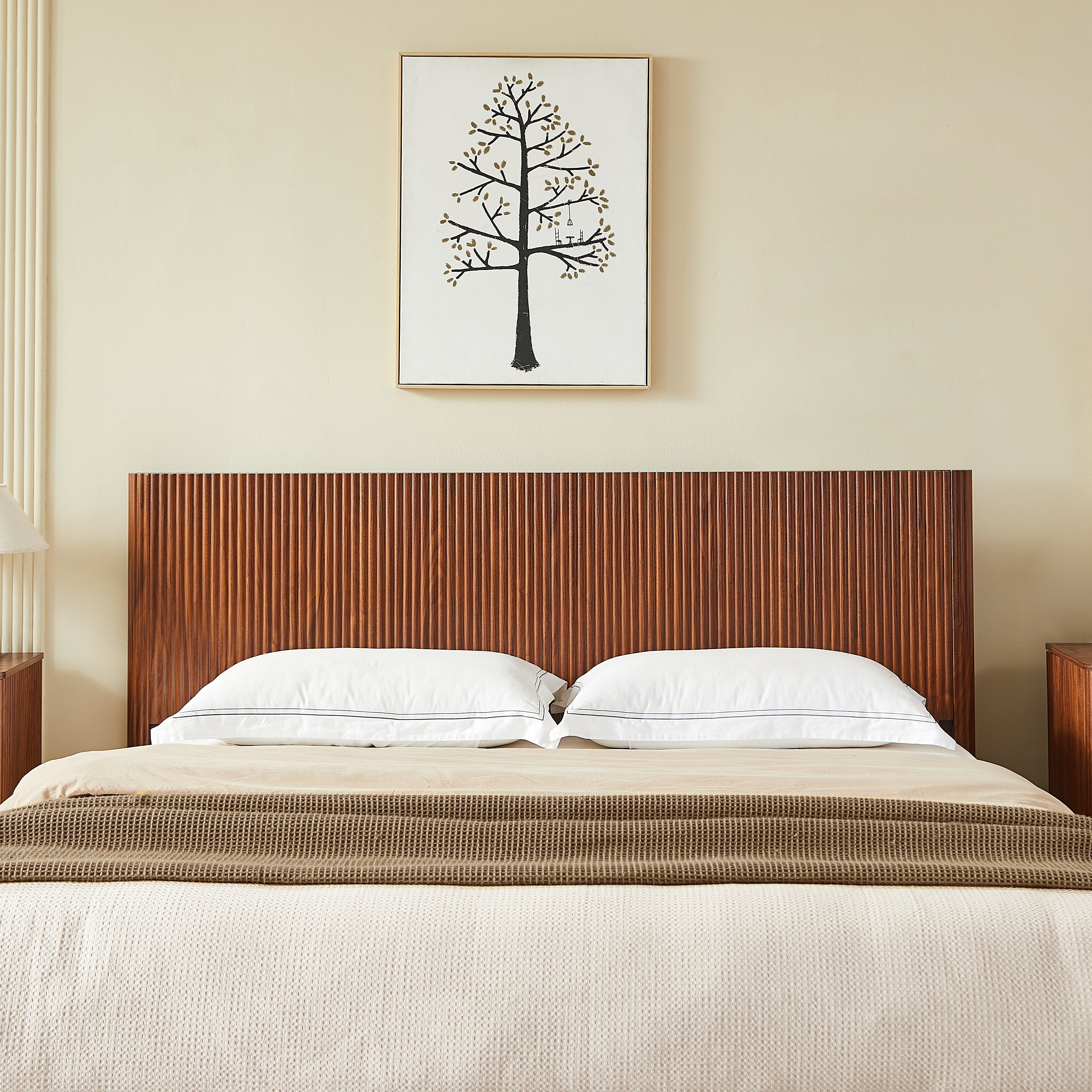 Fluted Lift Up Storage Bed