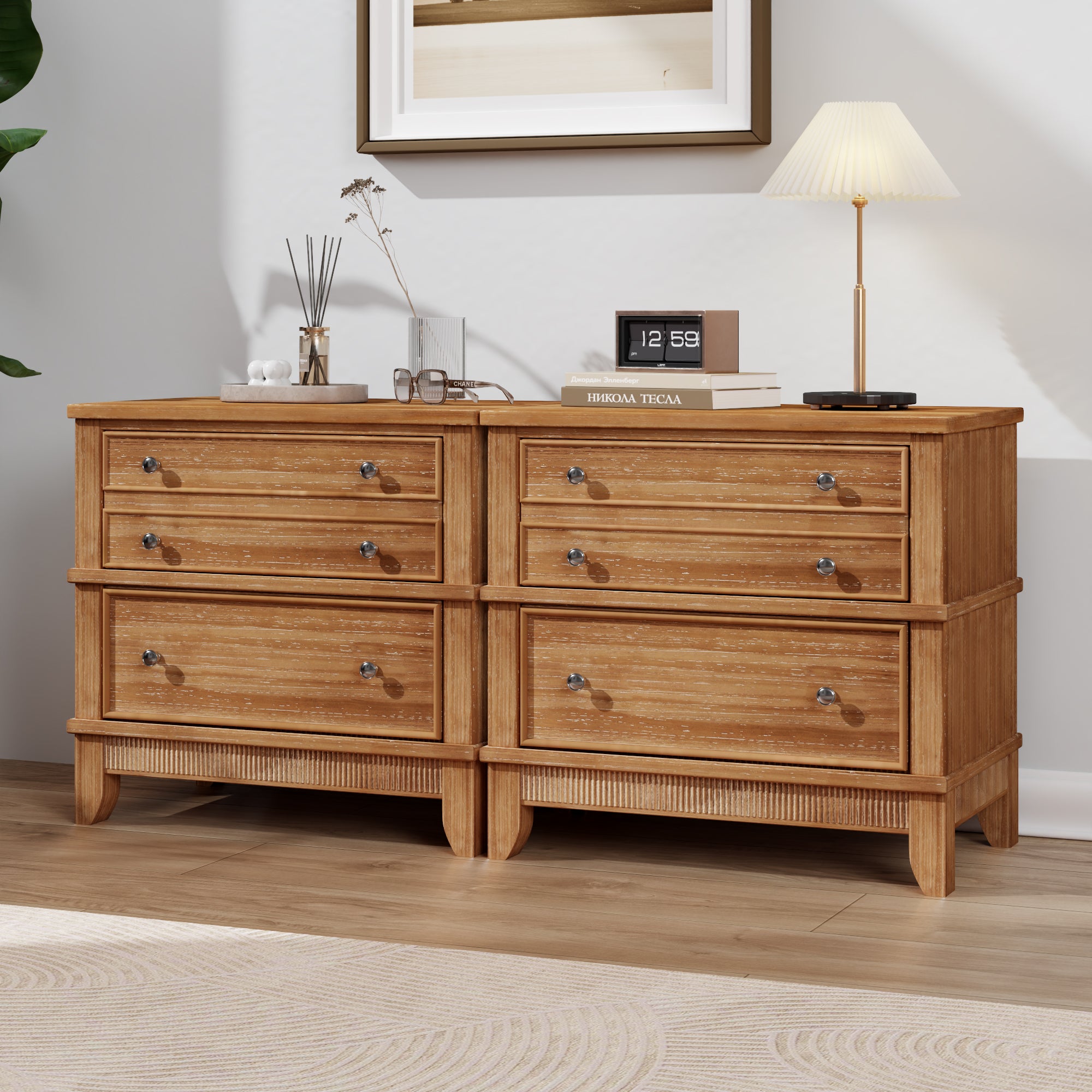 Hazel 3-Drawer Side Table, Set of 2