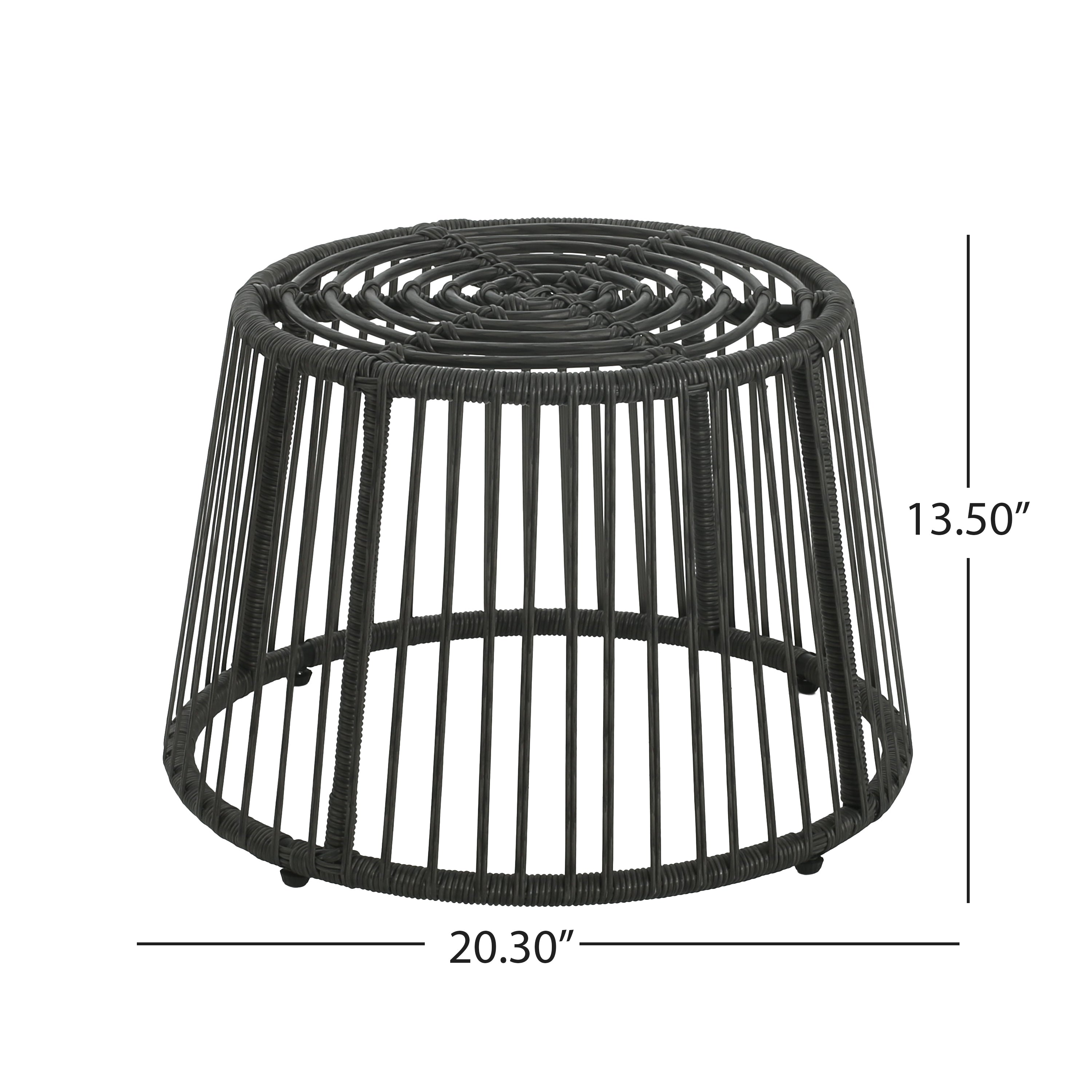 Strontianite 2-Piece Patio Set with Side Table and Wicker High Back Chair