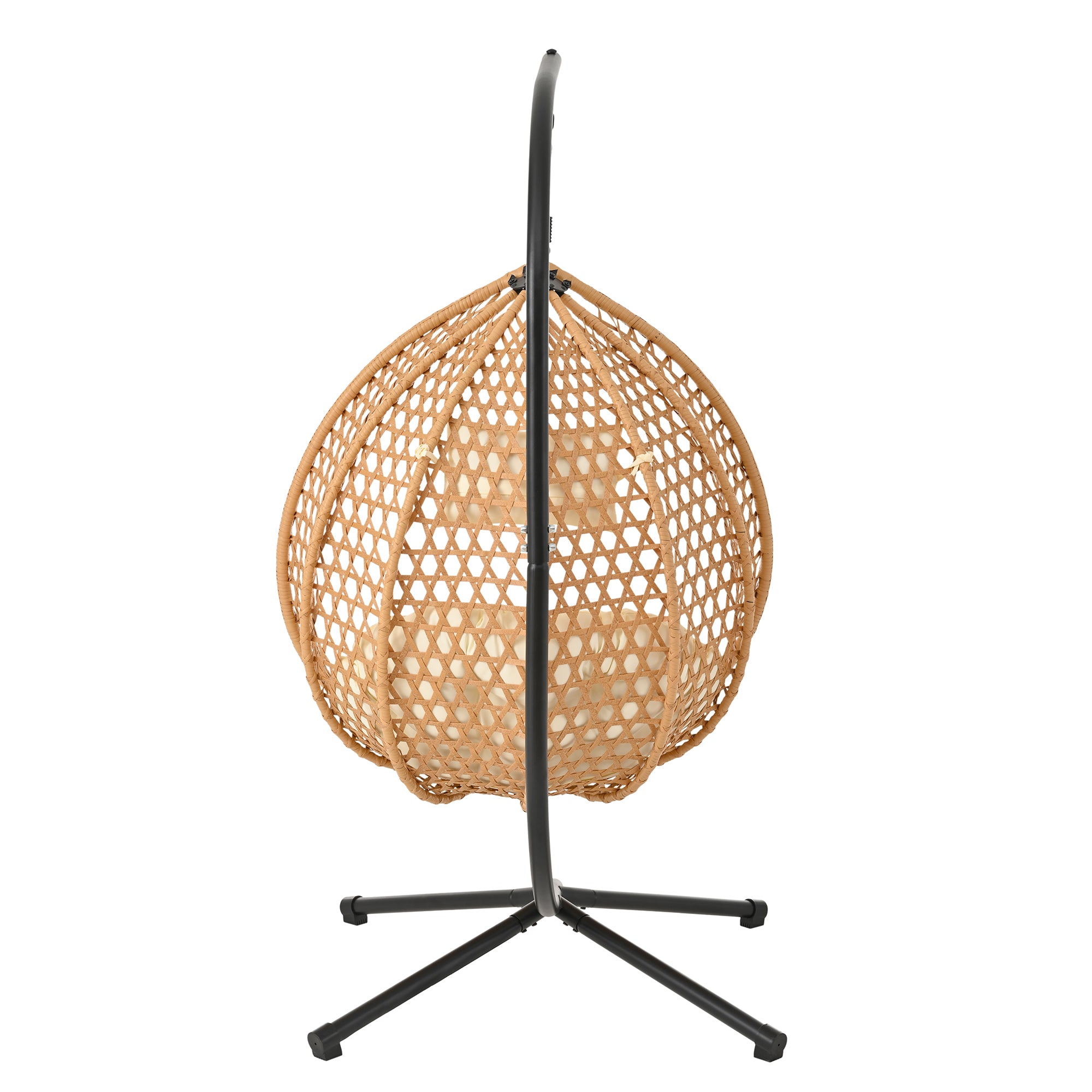 Hanging Swinging Egg Chair with Rattan Weaving, Base Included