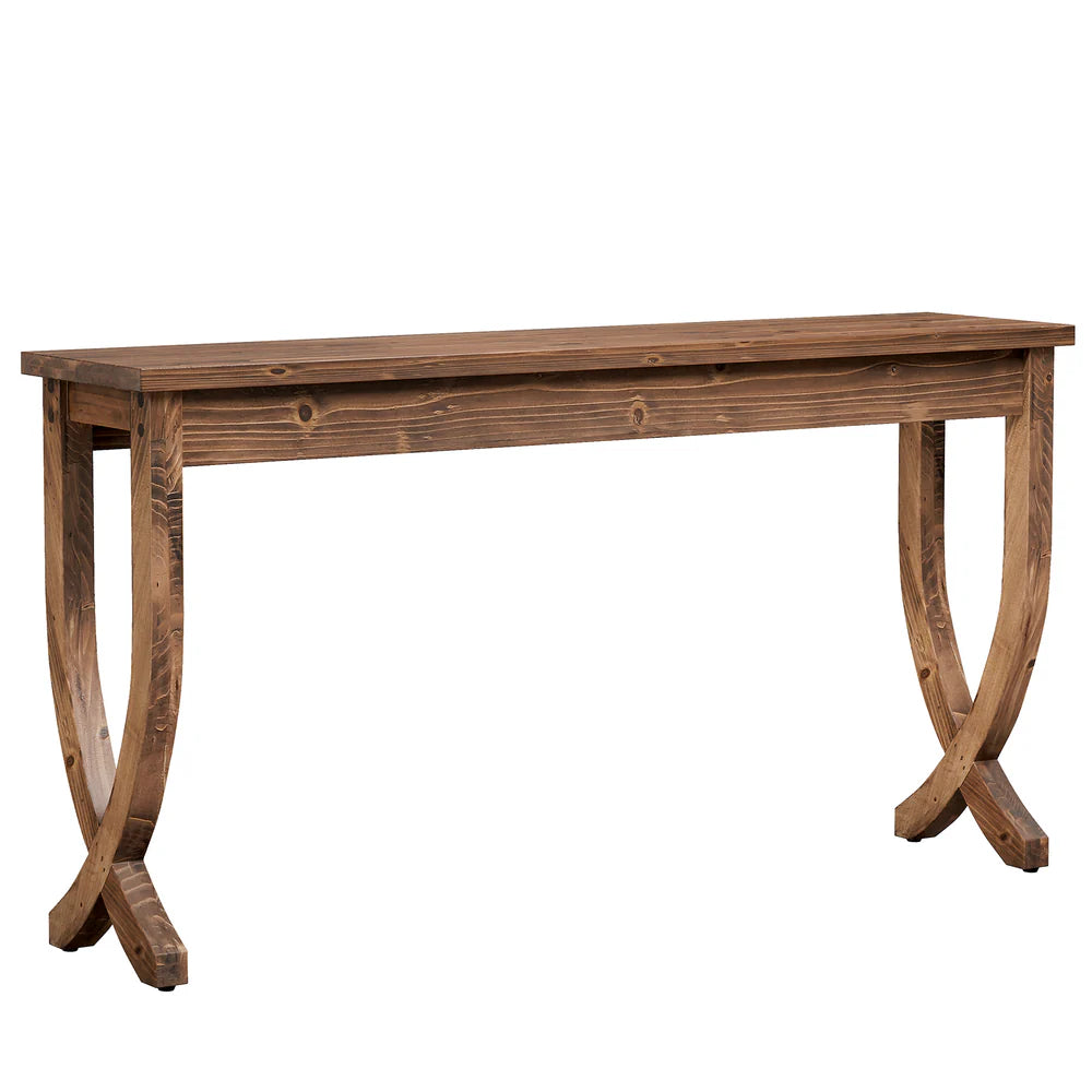 Rustic Entryway Console Table with Decorative Legs
