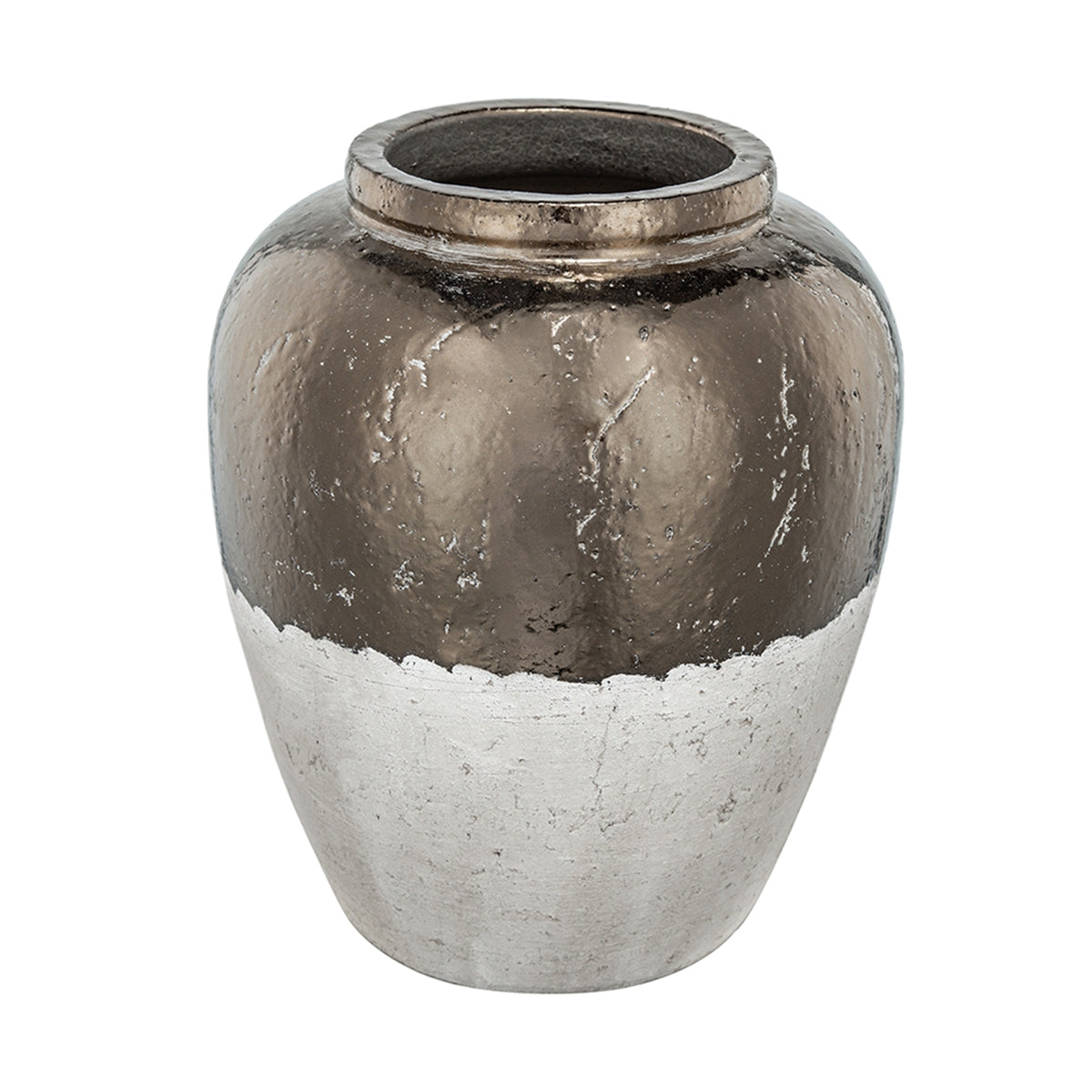 16" Round Sienna Brown Ceramic Accent Vase