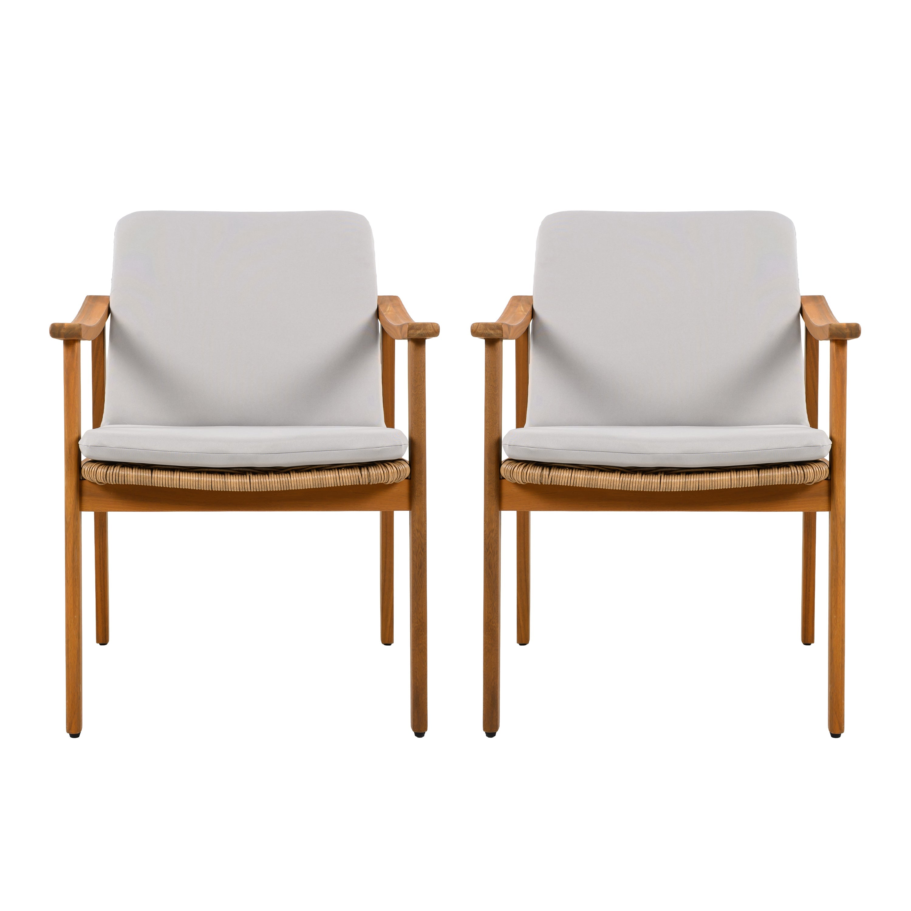 Avenue Acacia Wood Outdoor Dining Chairs, Set of 2