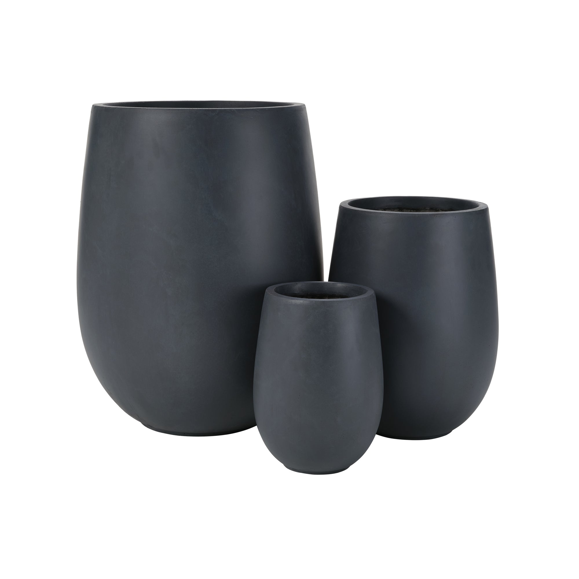 Egg Shaped Lightweight Outdoor Planter, Set of 3