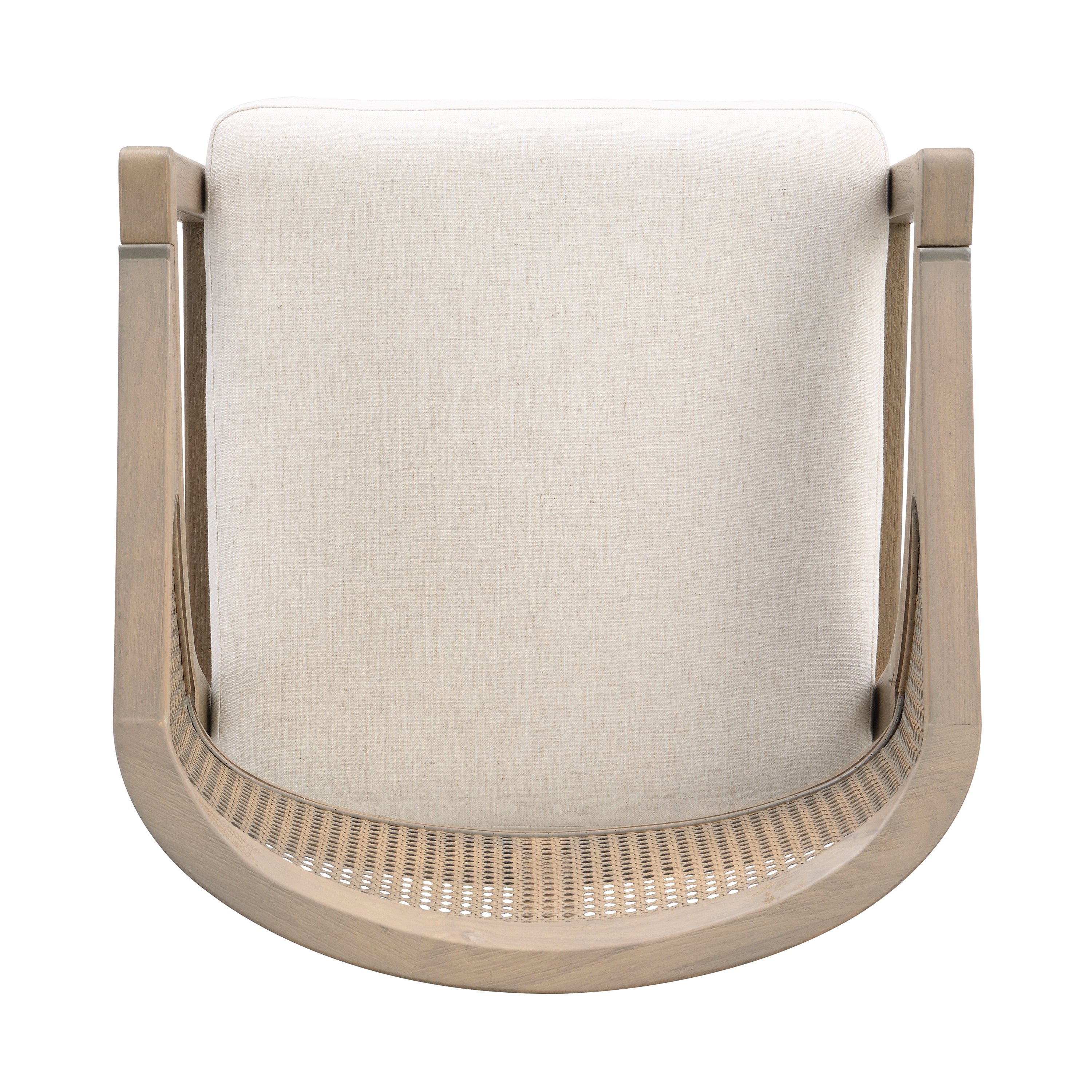 Wooden Frame Dining Chair with Rattan Back, Set of 2