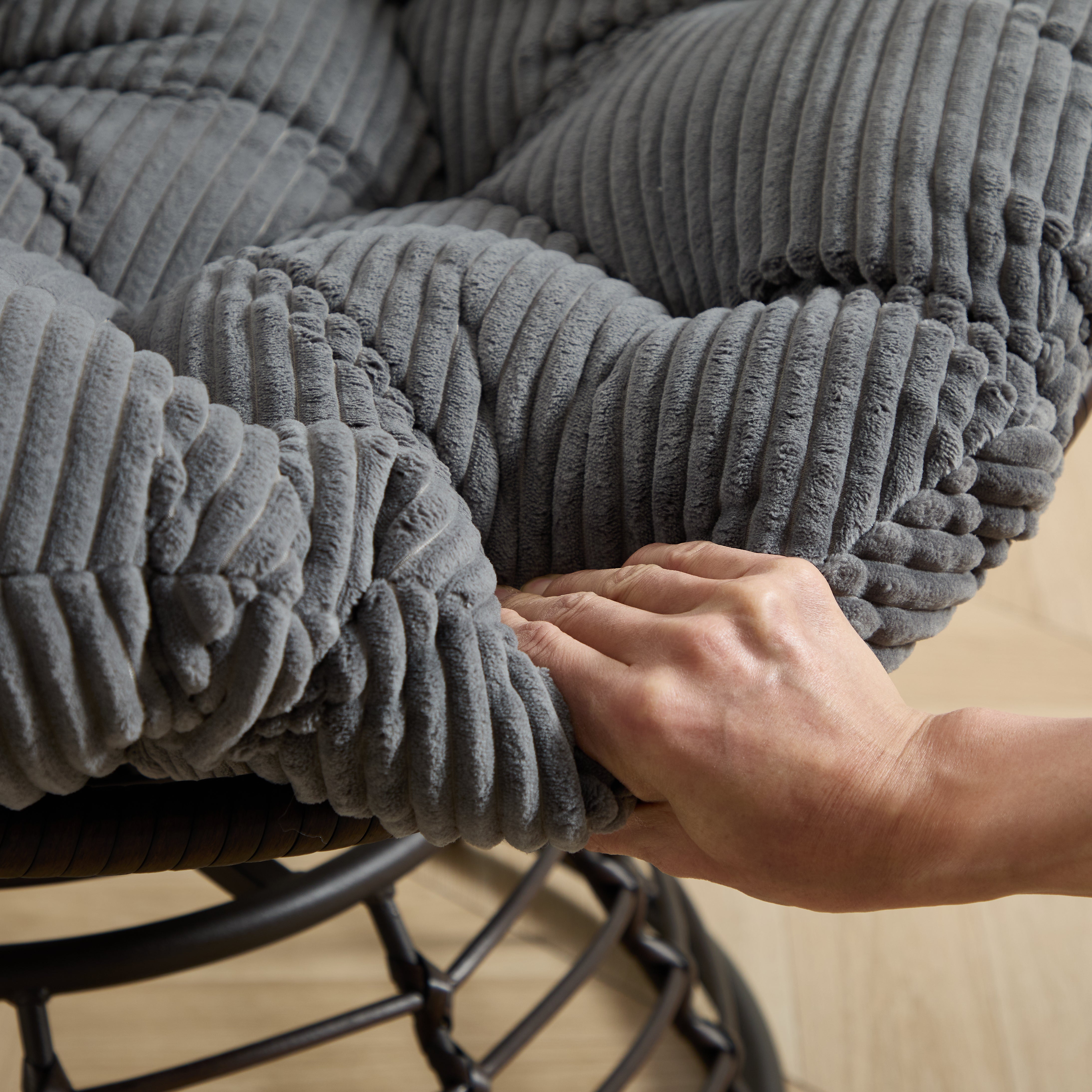 The Original Papasan™ 360° Swivel Indoor Outdoor Wicker Papasan Chair with Soft Thick Cushion