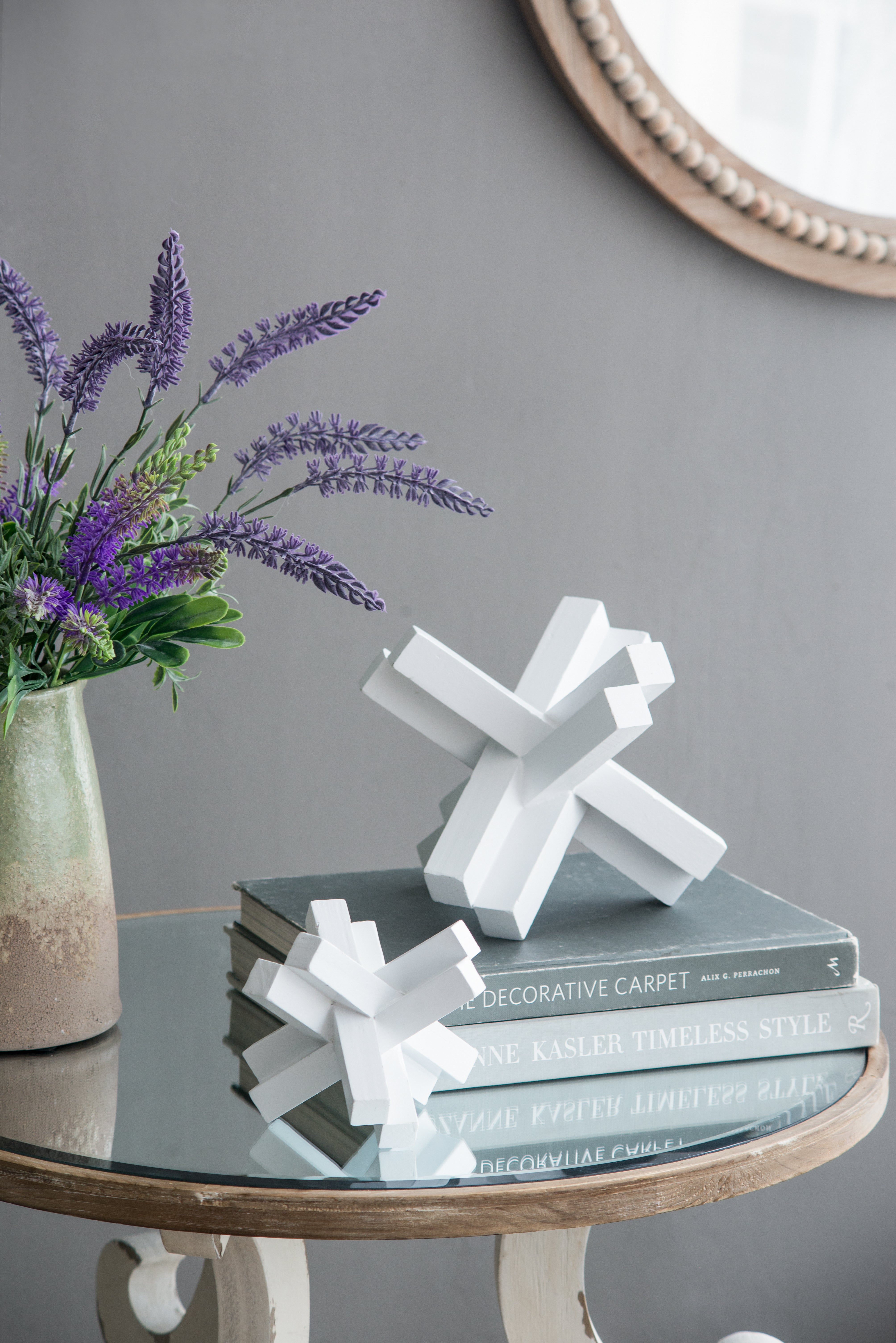 White Starburst Tabletop Décor, Set of 3