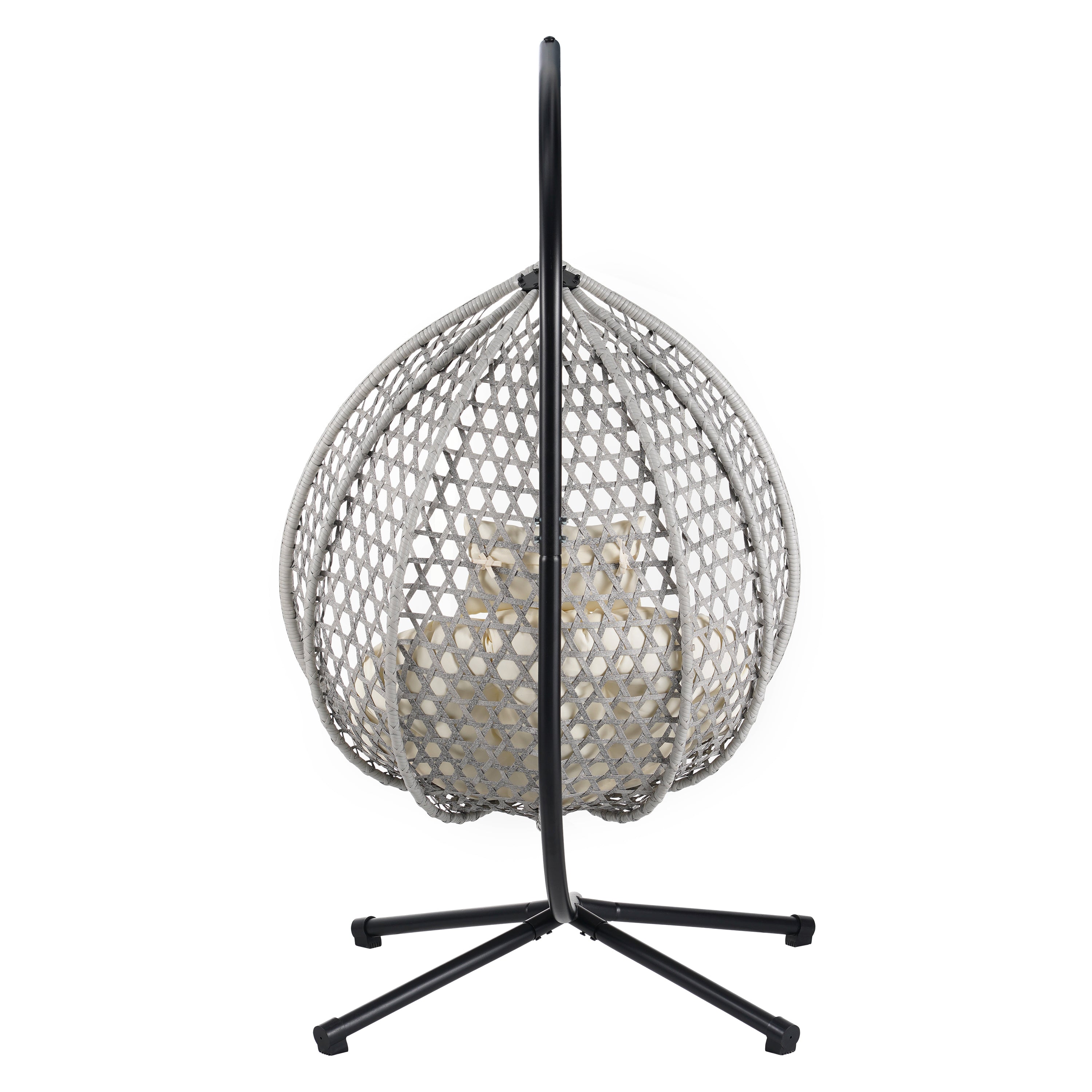 Hanging Swinging Egg Chair with Rattan Weaving, Base Included