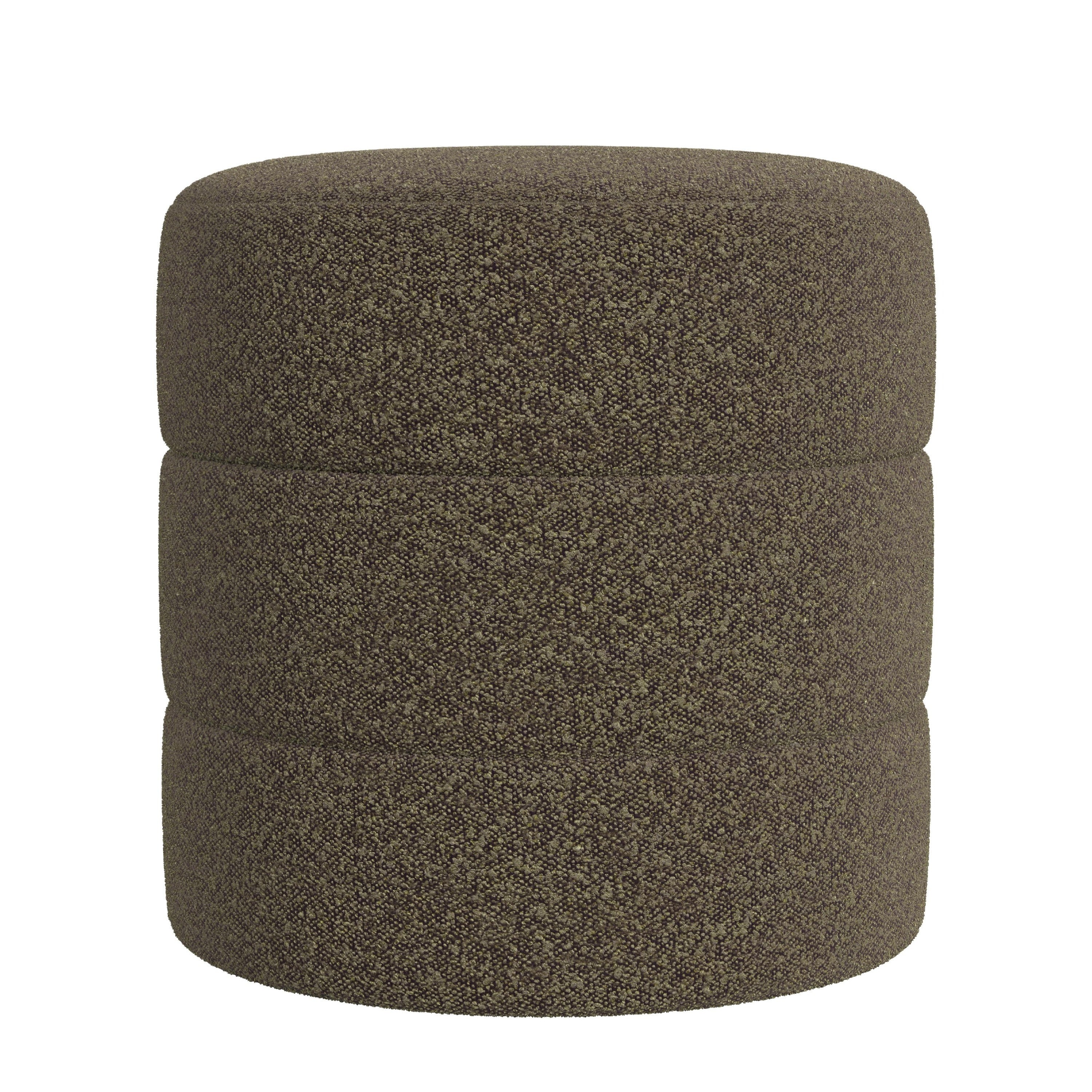 Sem Round Channel Stitch Accent Ottoman