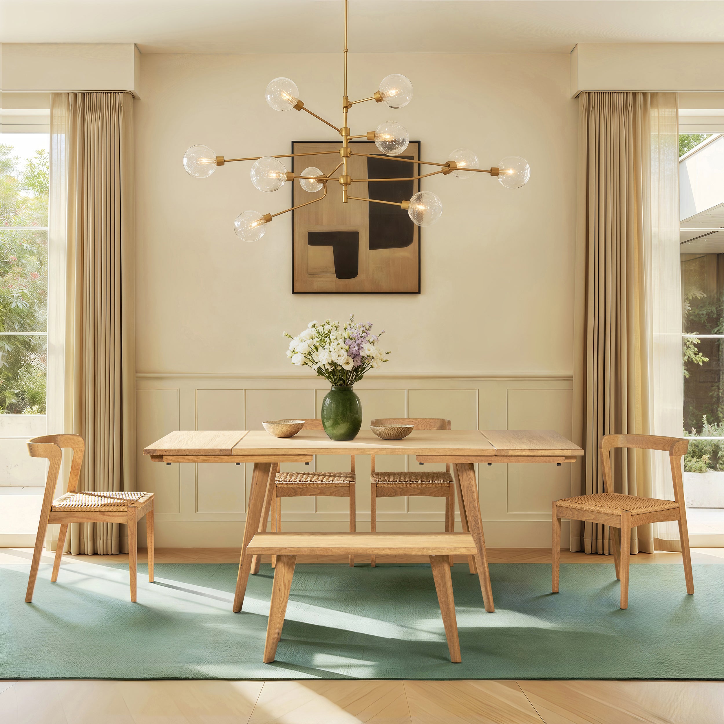 Capri Woven Seat Stacking Wood Dining Chair
