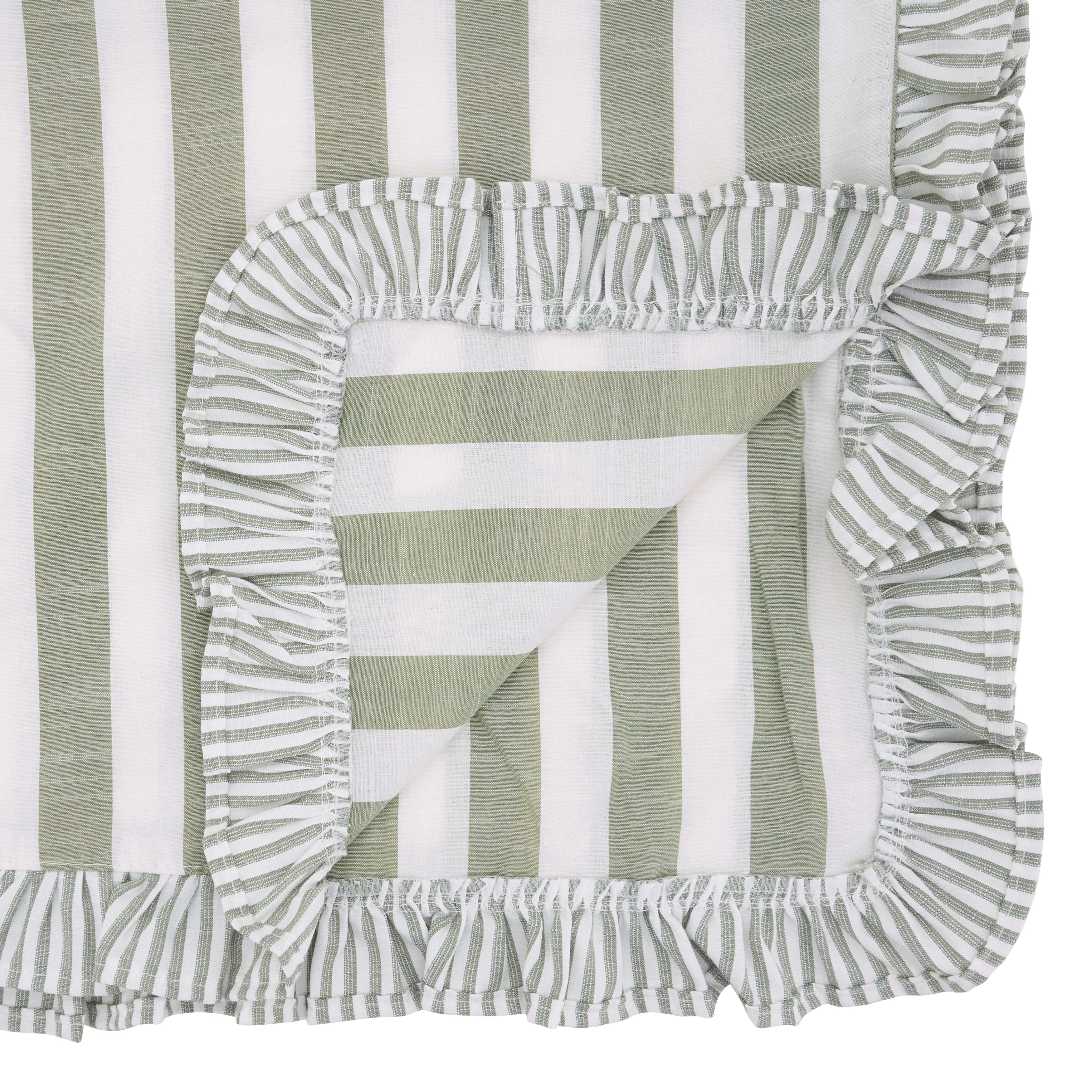 Striped Ruffle Edge Table Runner