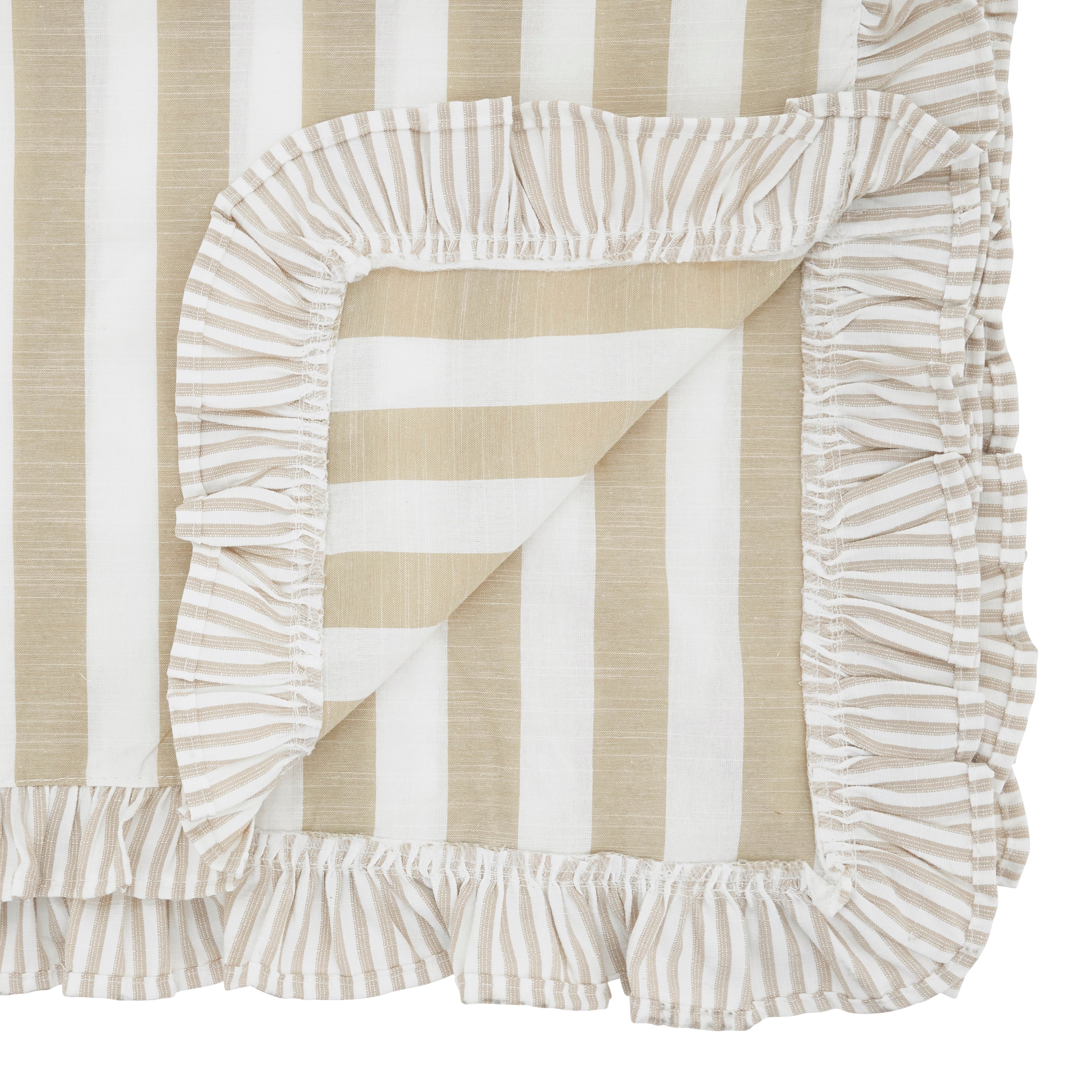 Striped Ruffle Edge Table Runner
