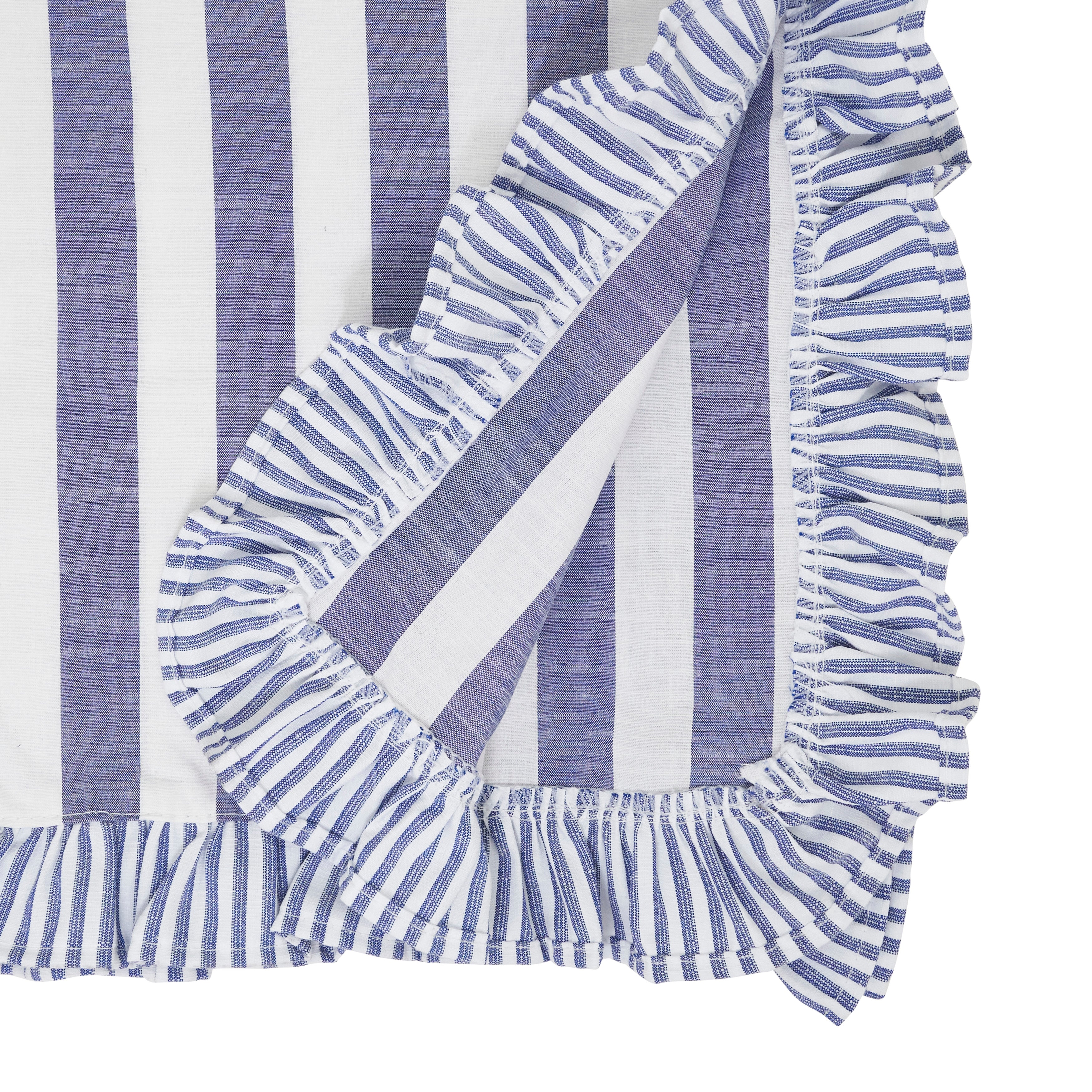 Striped Ruffle Edge Table Runner
