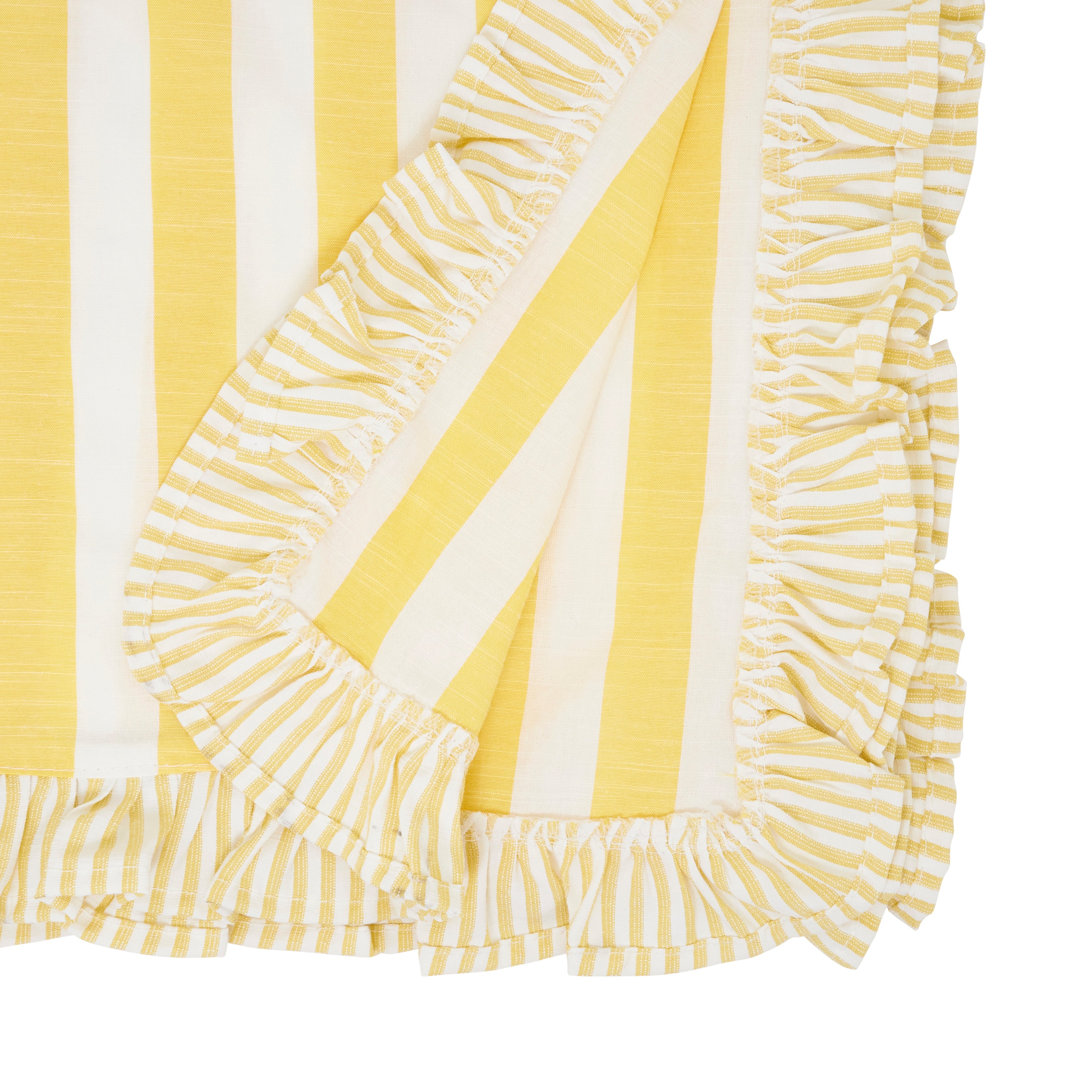 Striped Ruffle Edge Table Runner