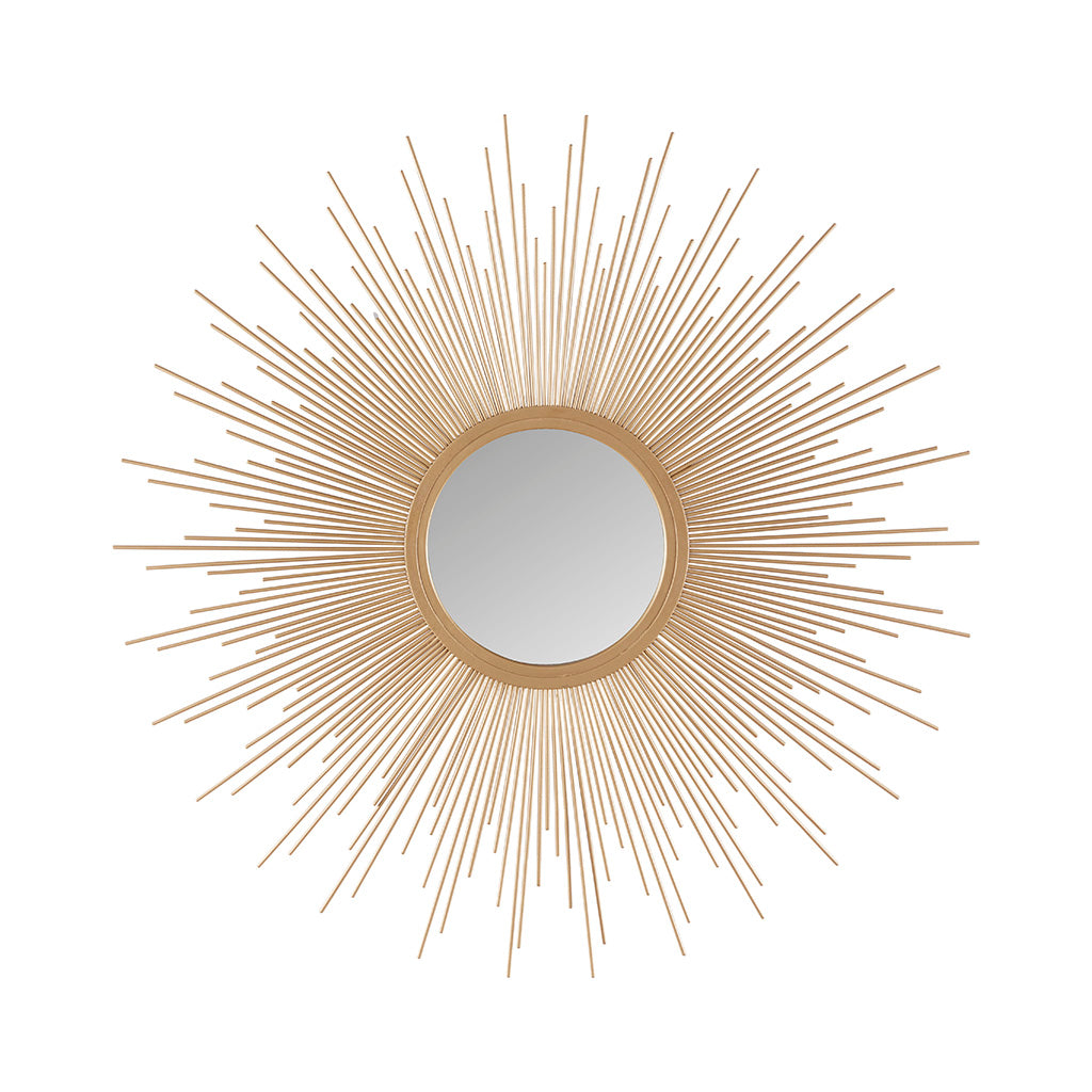 29.5" Sunburst Wall Decor Mirror with Metal Frame