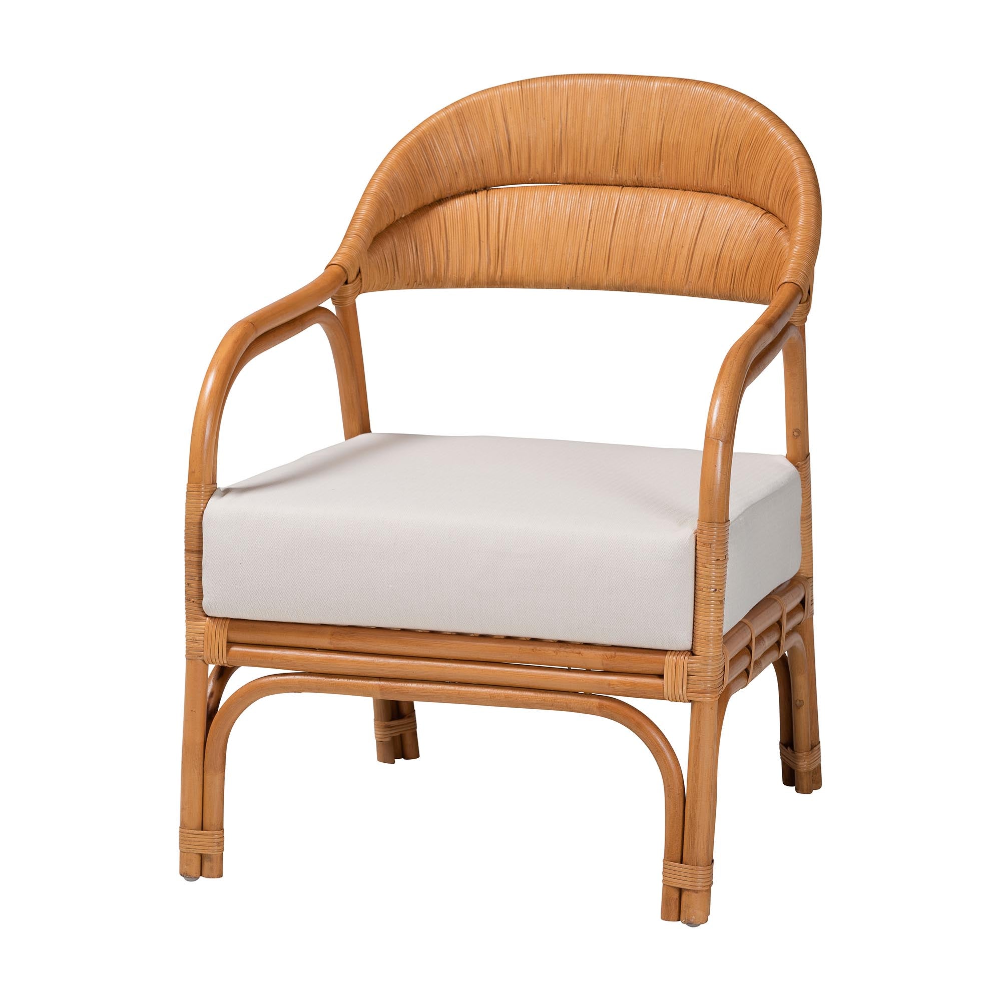 Sereno Barrel Style Rattan Chair with Cushioned Seat