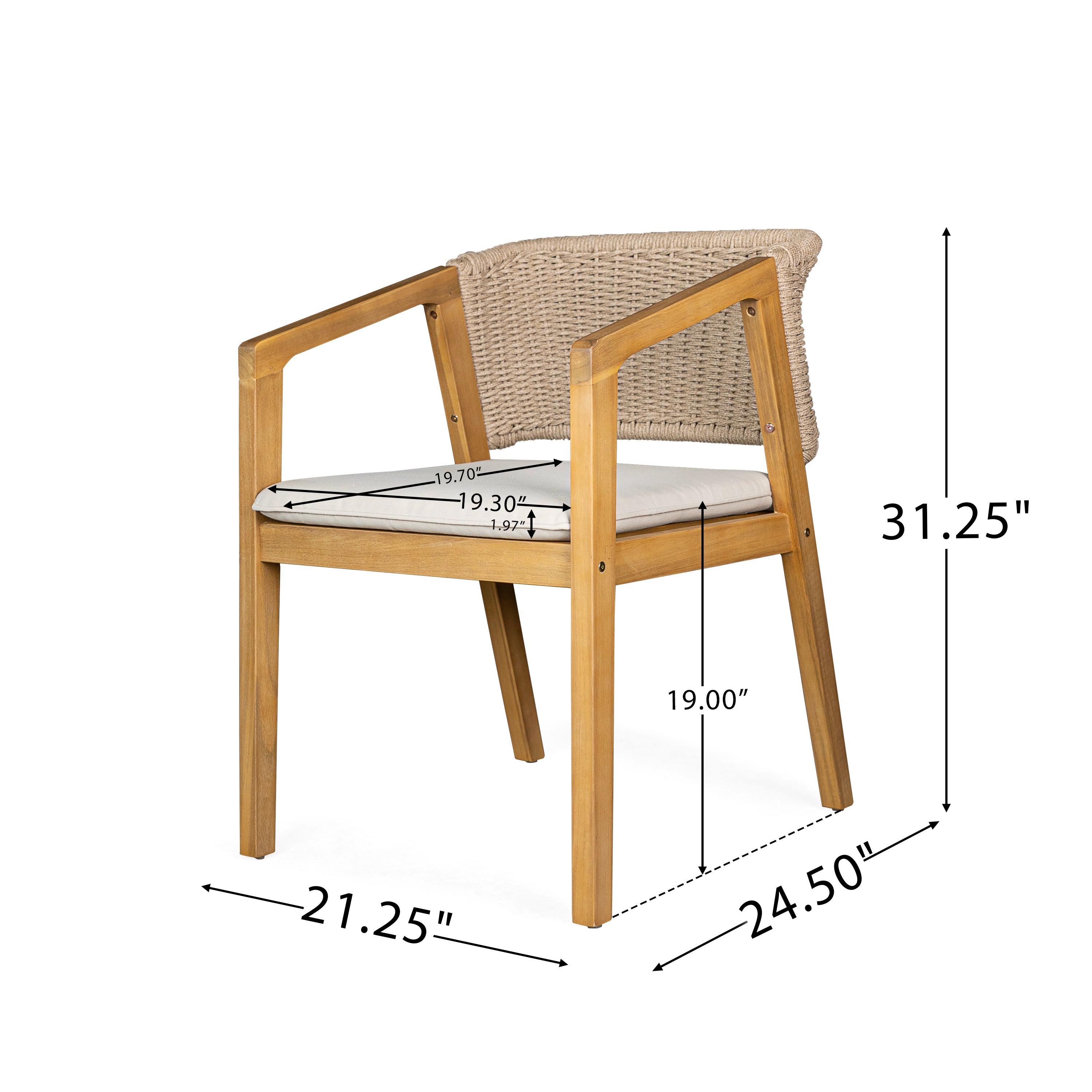 Acacia Wood Outdoor Dining Set of 5