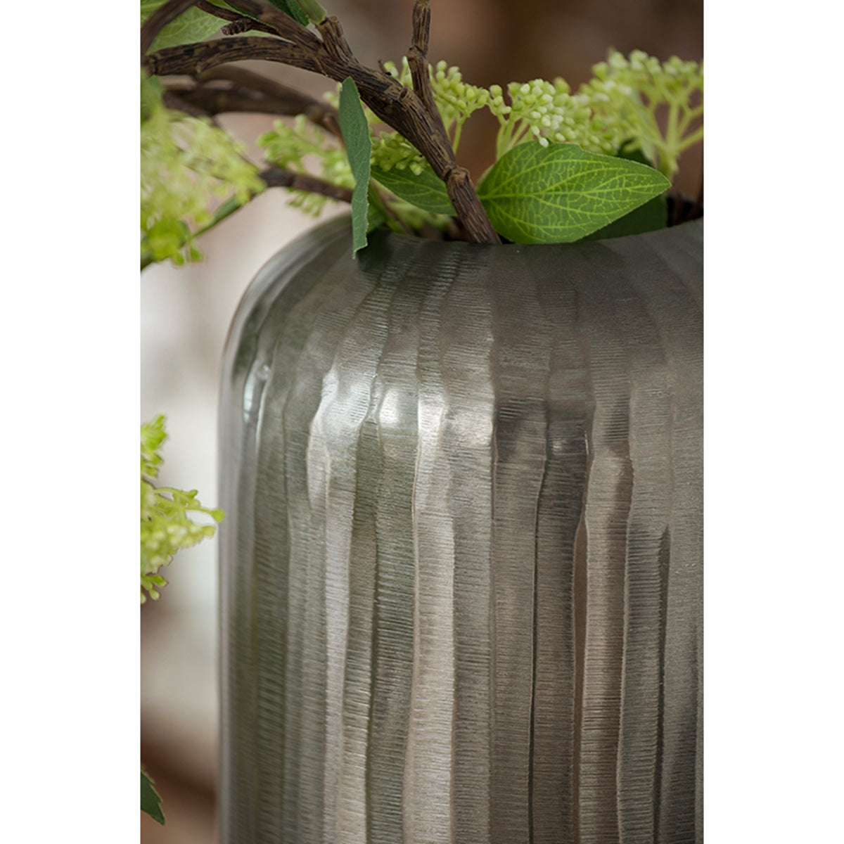 Medium Aluminum Layered Chisel Oval Vase