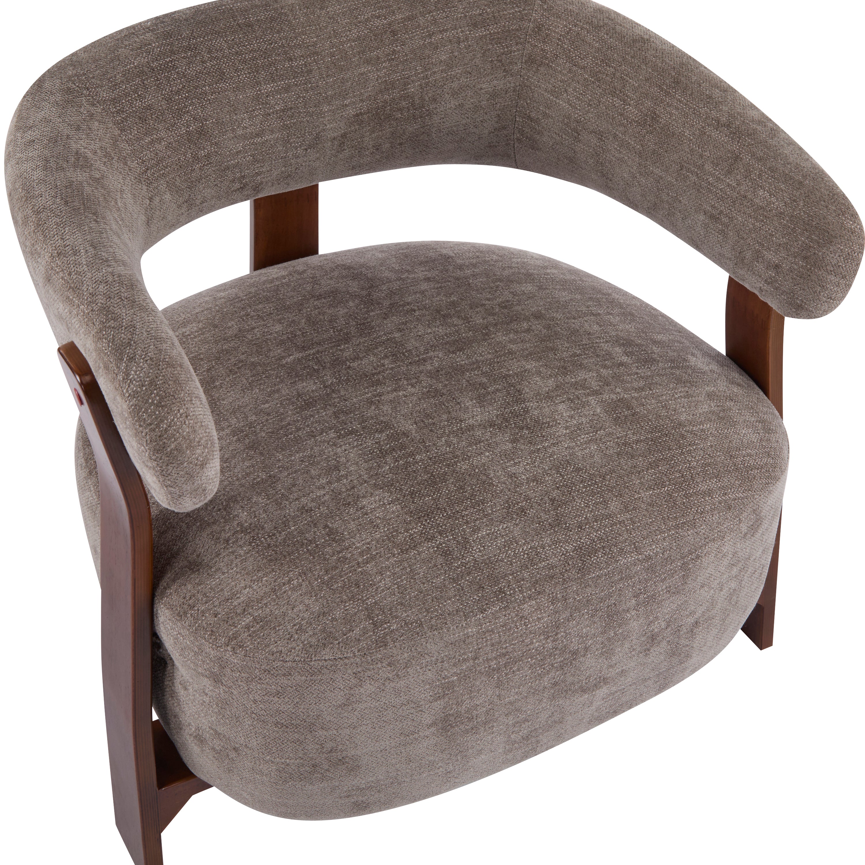 Modern Open-Back Accent Chair with Wooden Frame