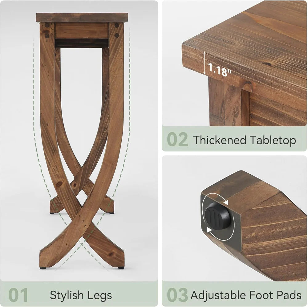 Rustic Entryway Console Table with Decorative Legs