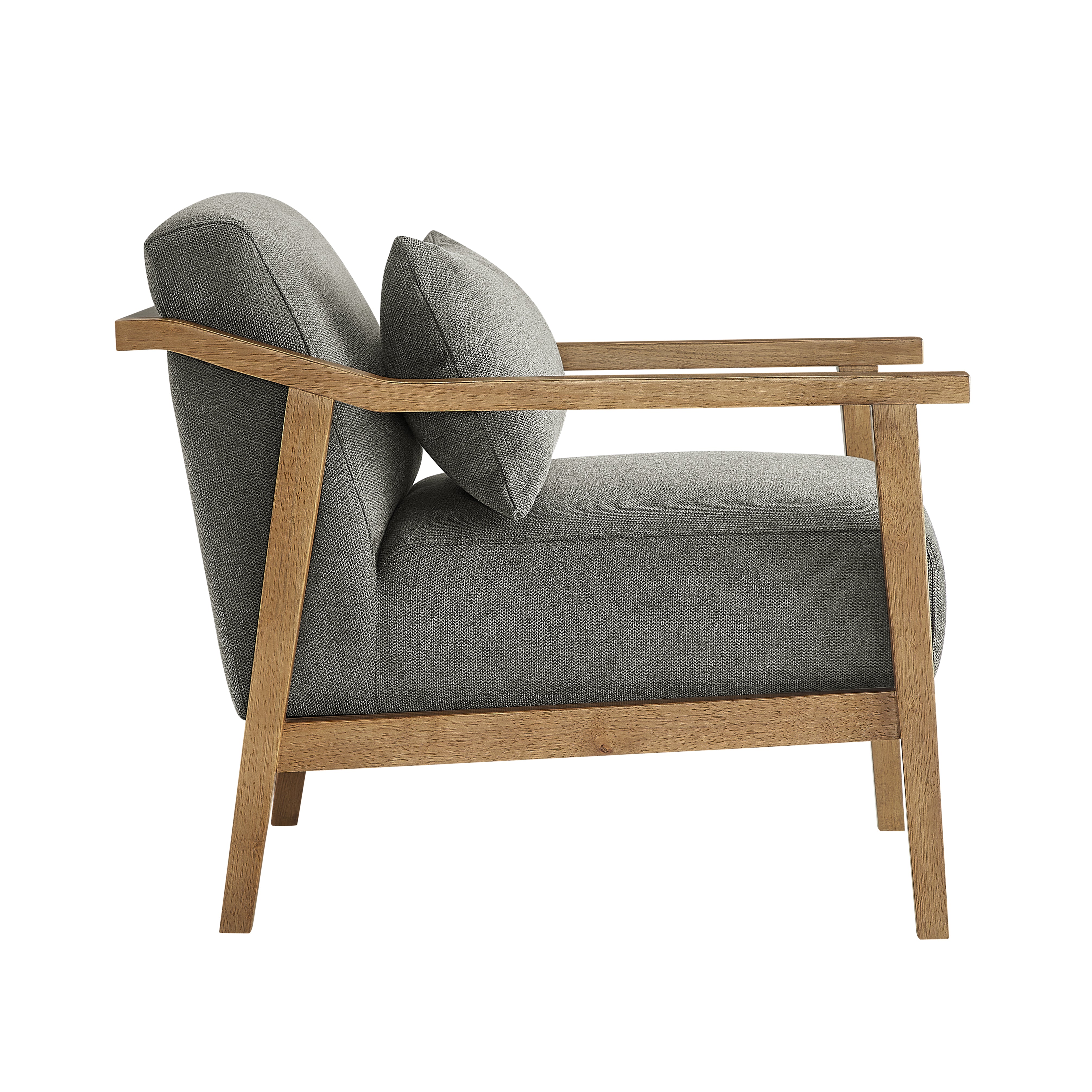 Reagan Wood Arm Accent Chair with Lumbar Pillow
