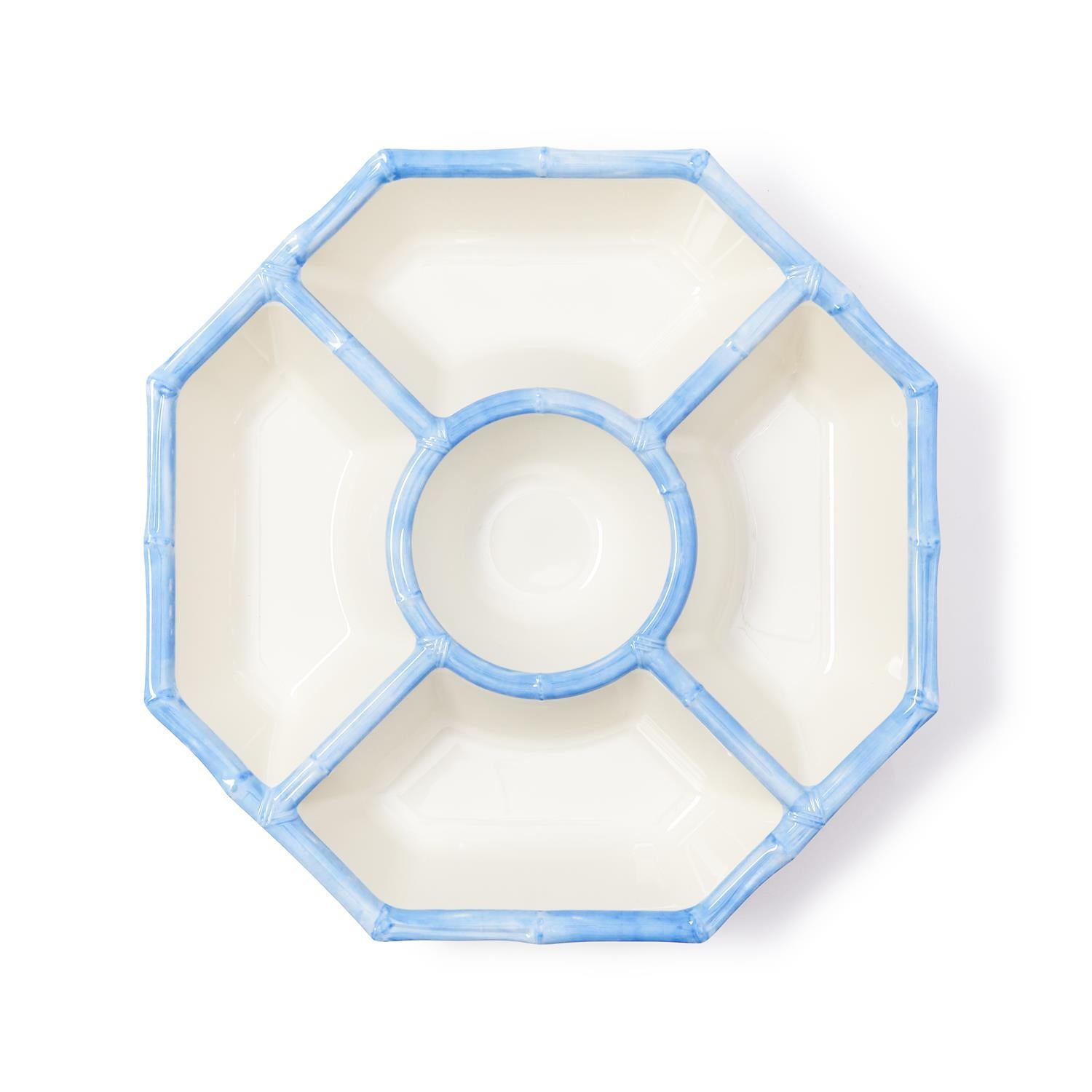 French Blue Bamboo Touch  Chip and Dip