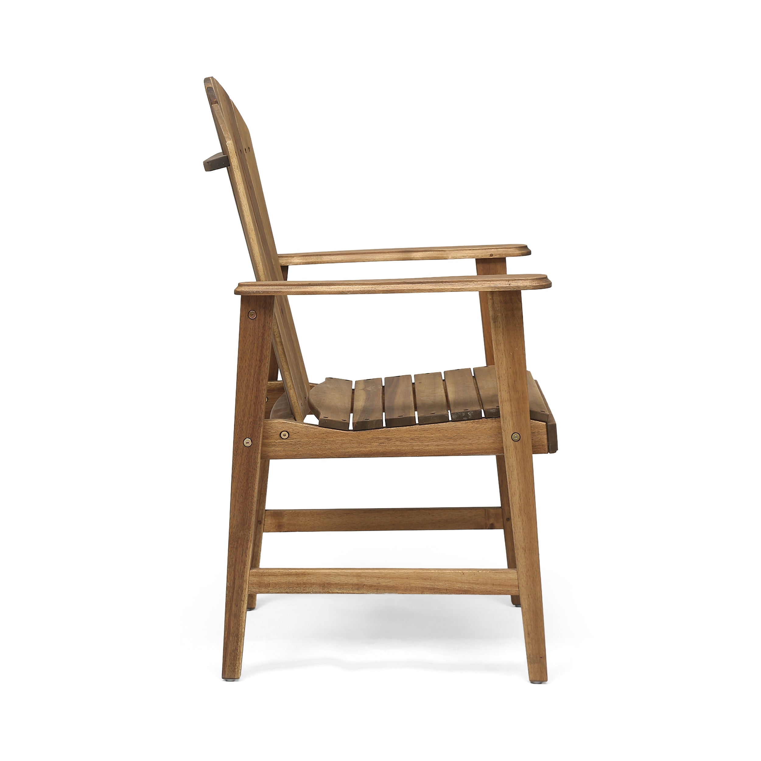 Outdoor Weather Resistant Acacia Wood Adirondack Dining Chairs, Set of 2