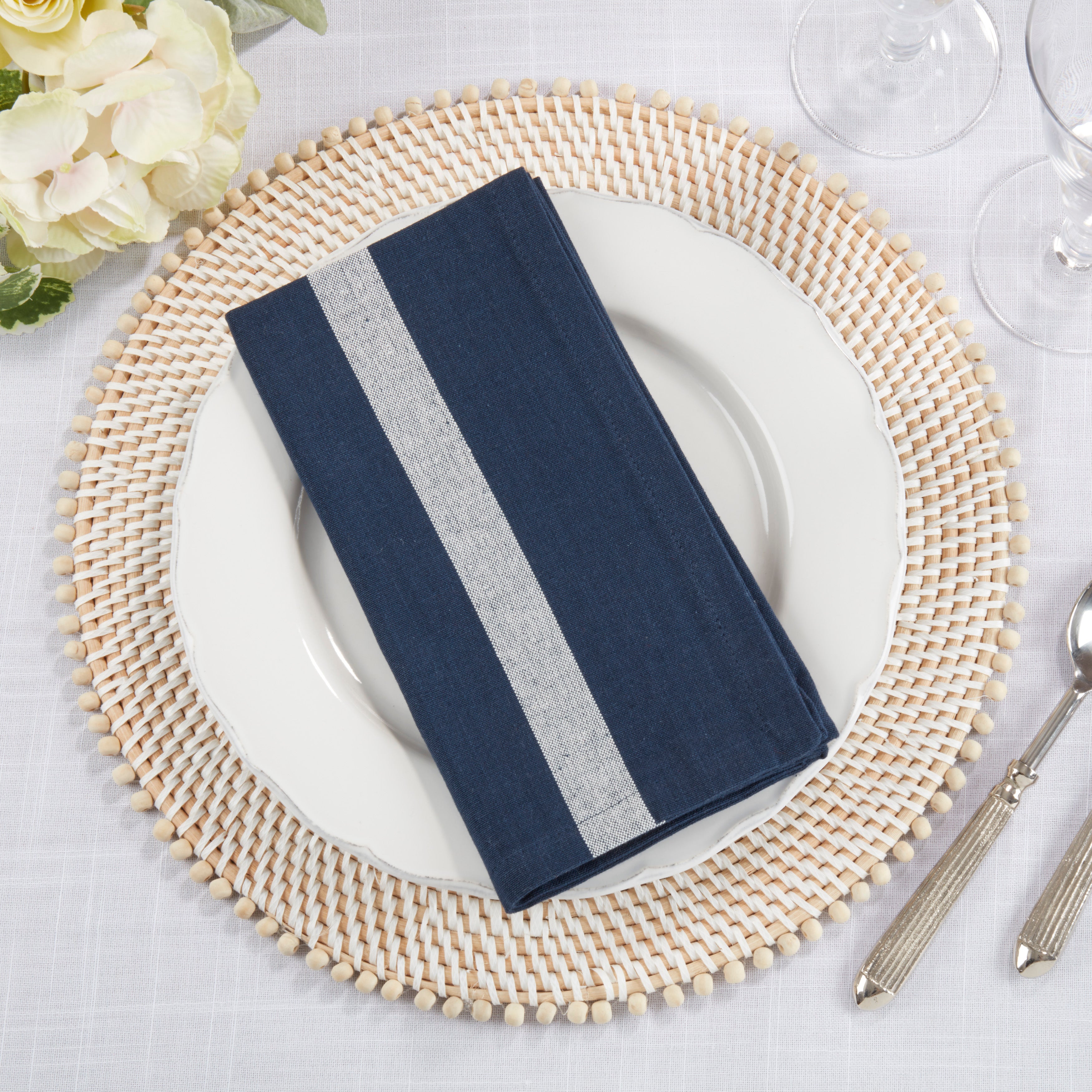 Banded Design Table Napkin, Set of 4