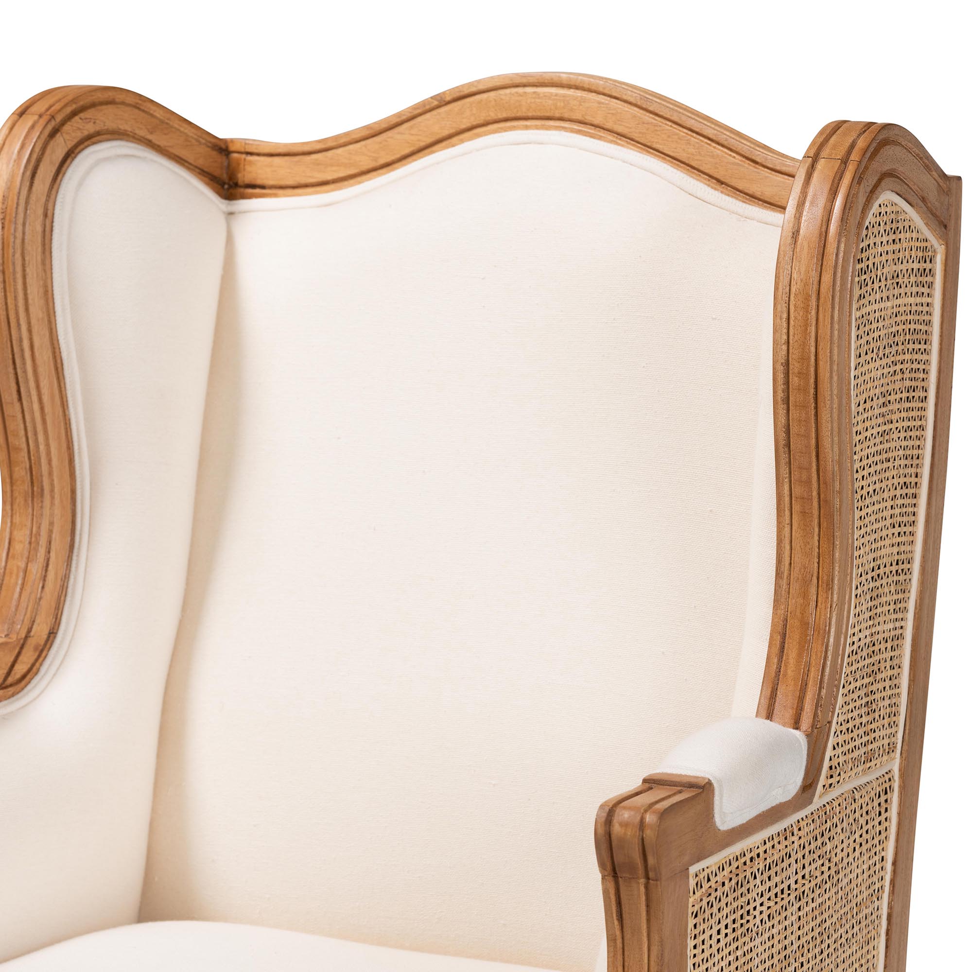 Traditional French Honey Oak Finished Wood Accent Chair