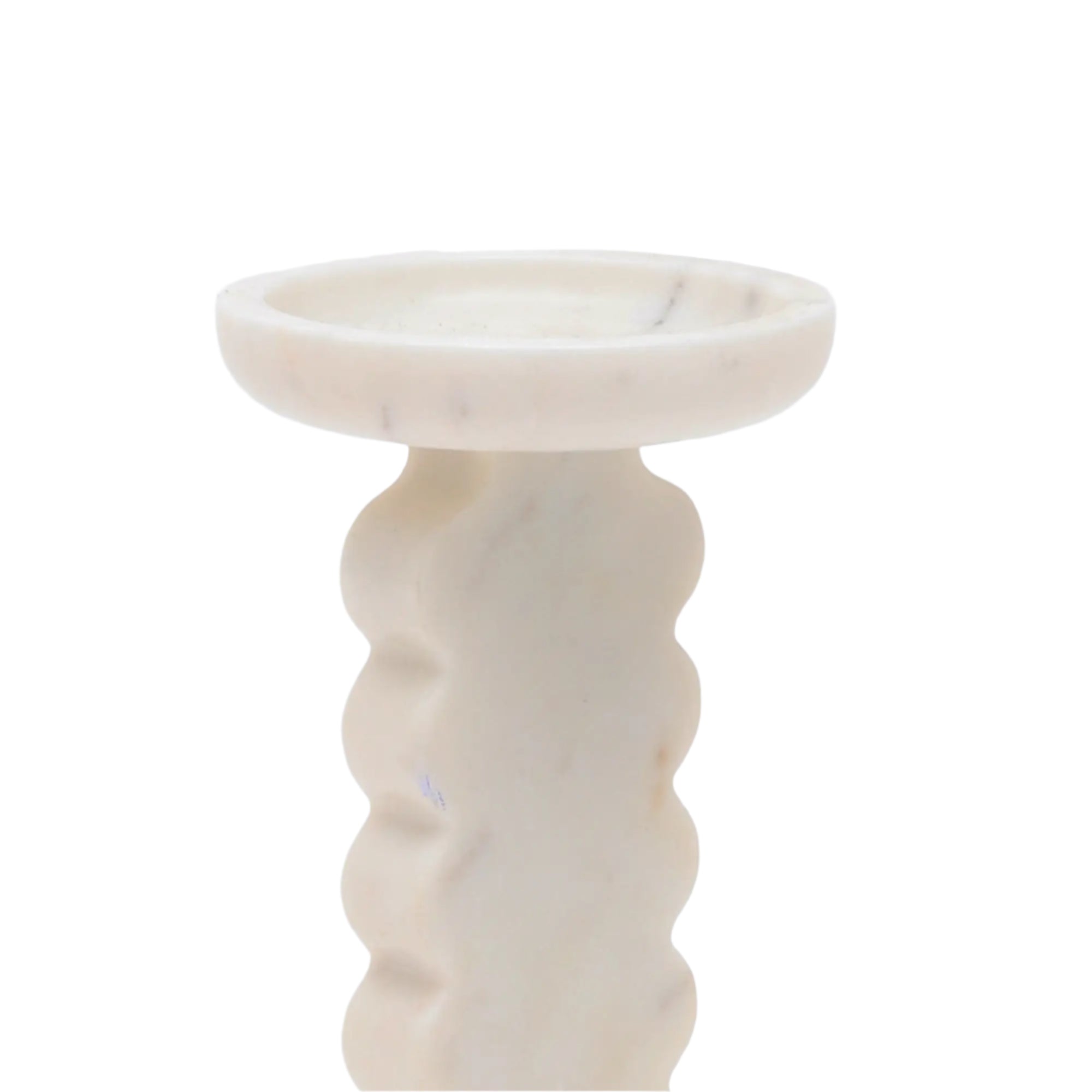 Scalloped Marble Candle Holder