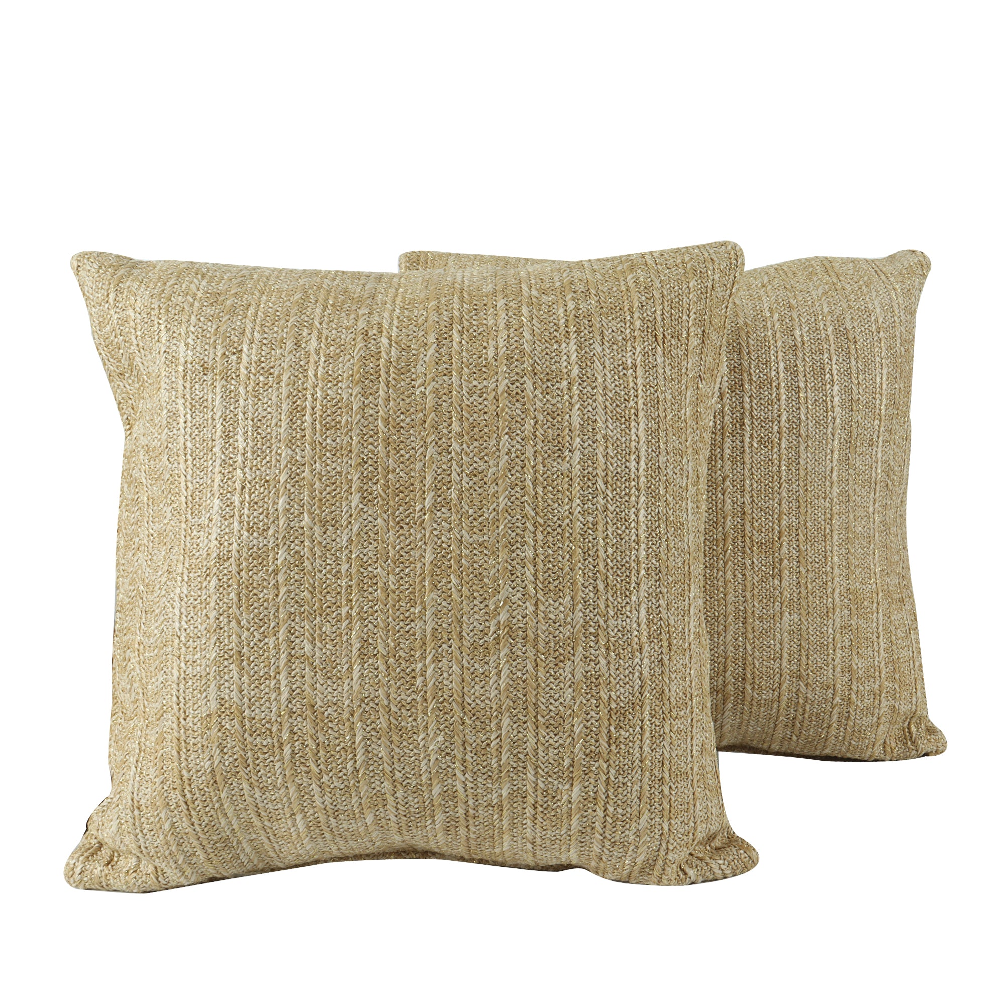 Natural Woven Outdoor Square Pillows, Set of 2