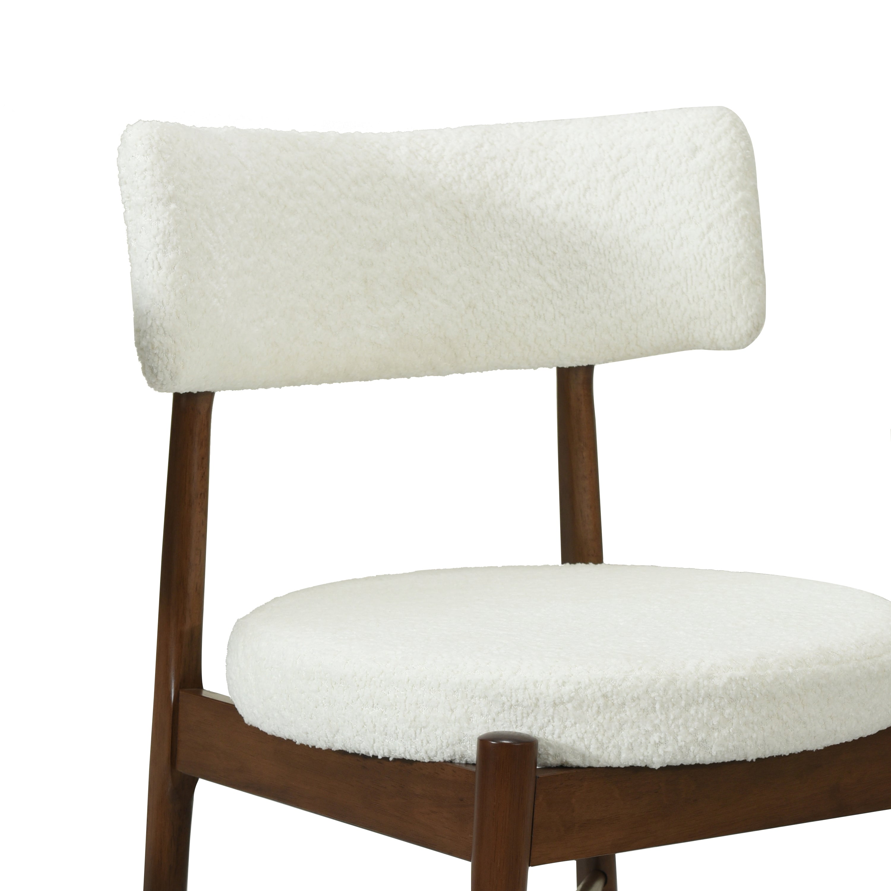 Harveston Mid Century Modern Boucle Upholstered Counter Stools, Set of 2