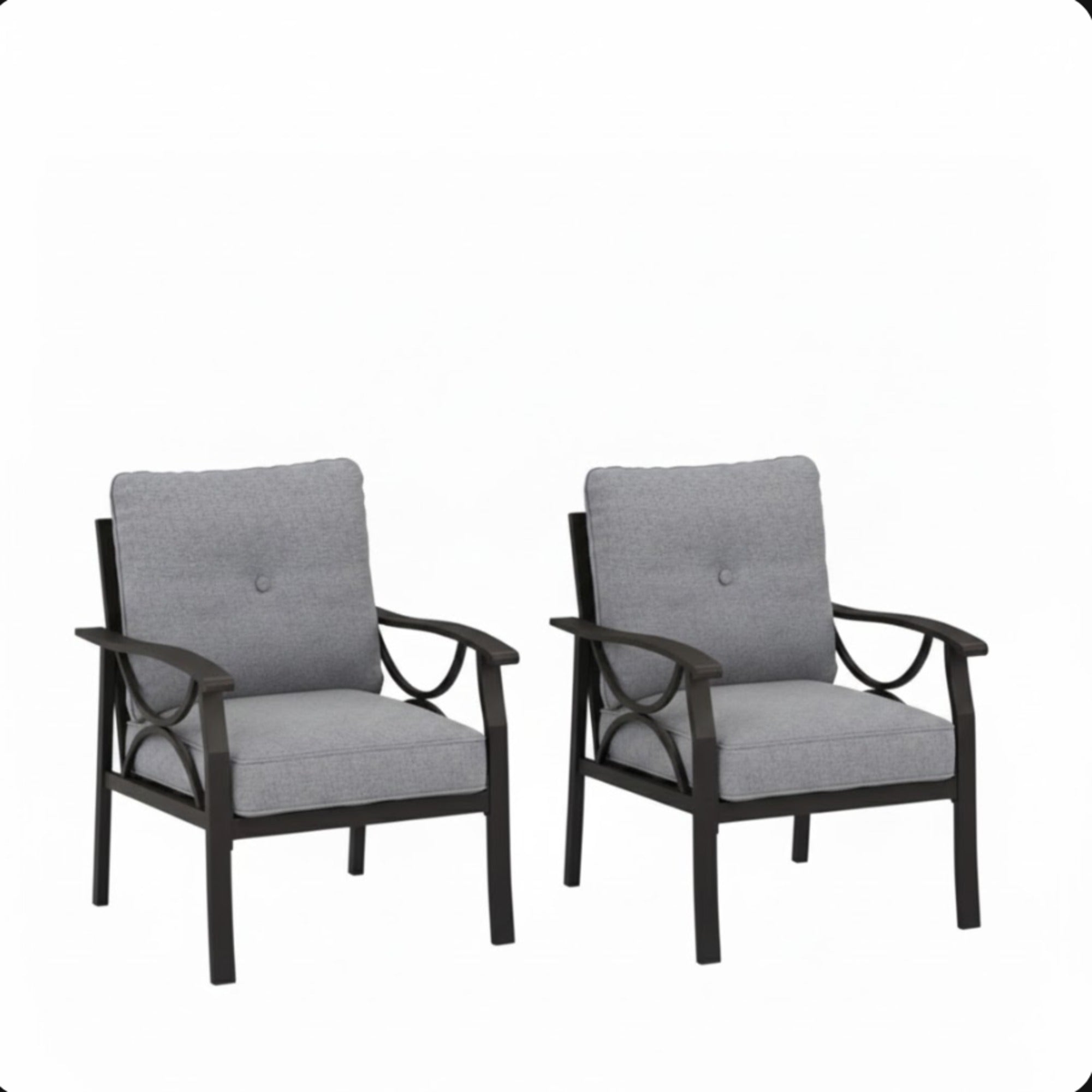 Marisol All-Weather Metal Armchairs, Set of 2