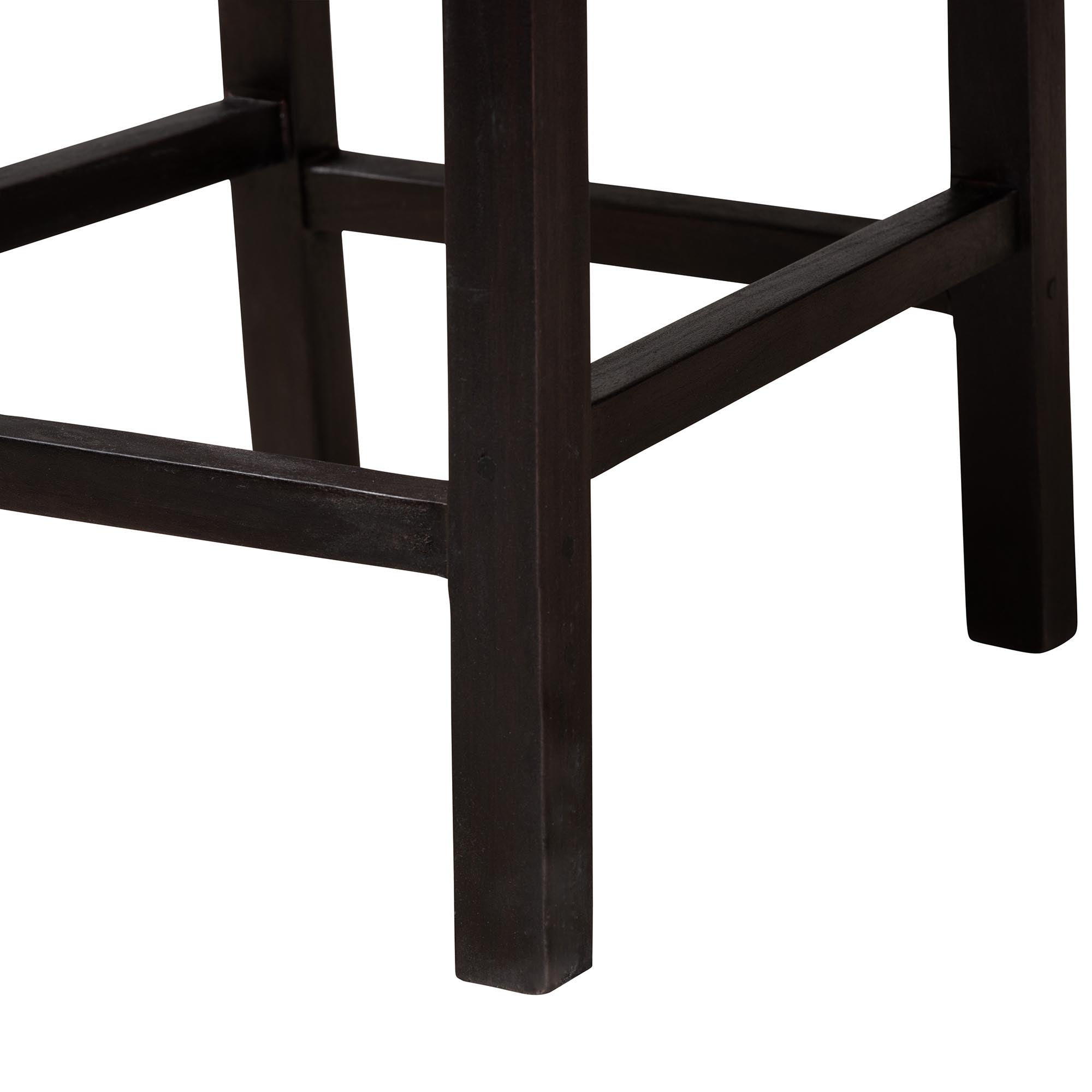 Freddie Mahogany Wood and Seagrass Counter Stool