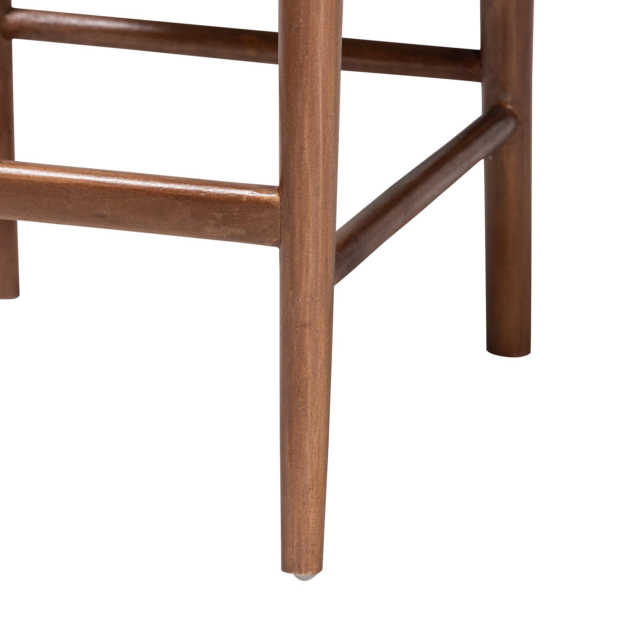 Mason Rattan and Acacia Wood Counter Stool