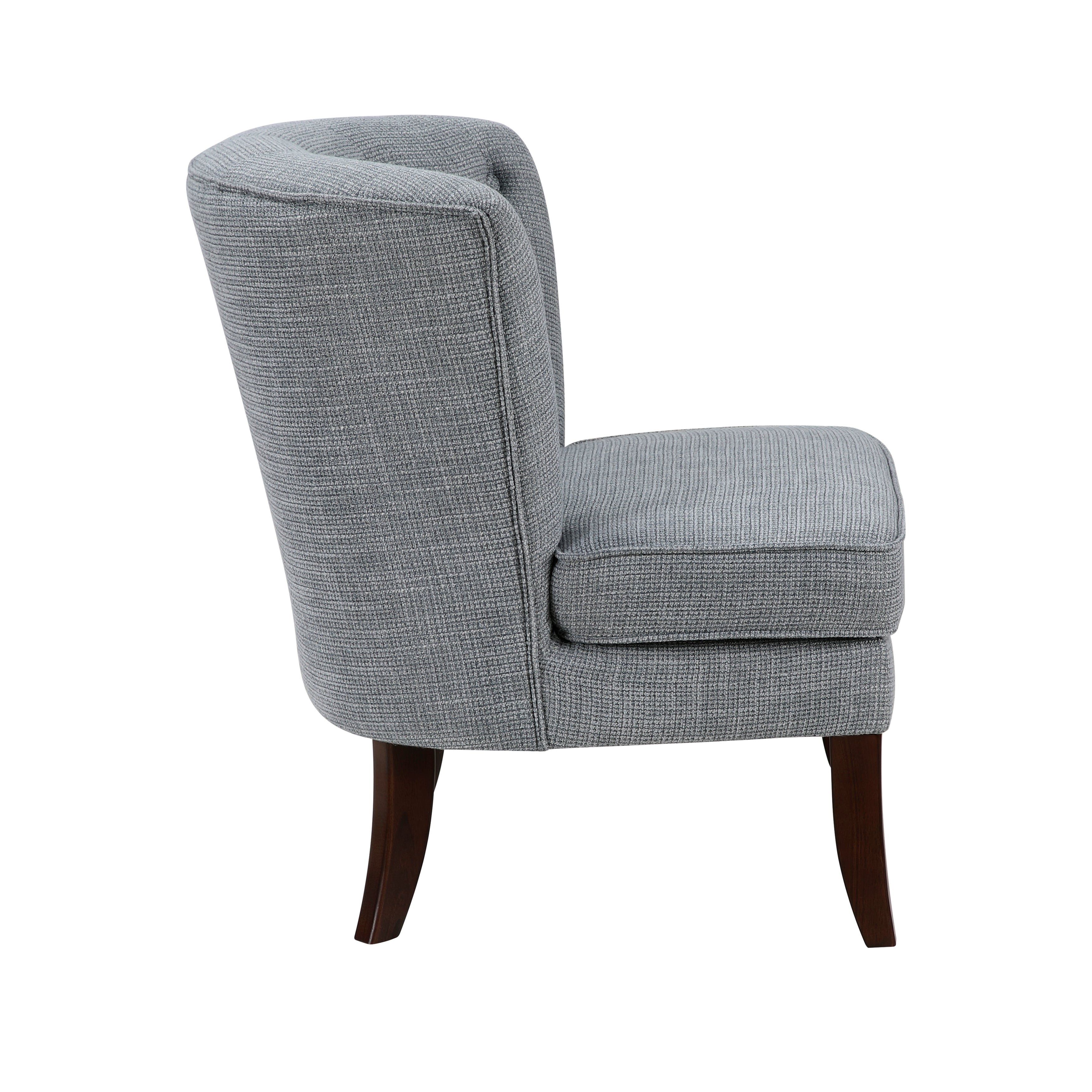 Armless Button Tufted Accent Chair with Solid Wood Legs