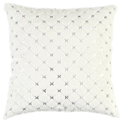 Knife Edged Quilted Faux Fur Diamond Pillow Cover
