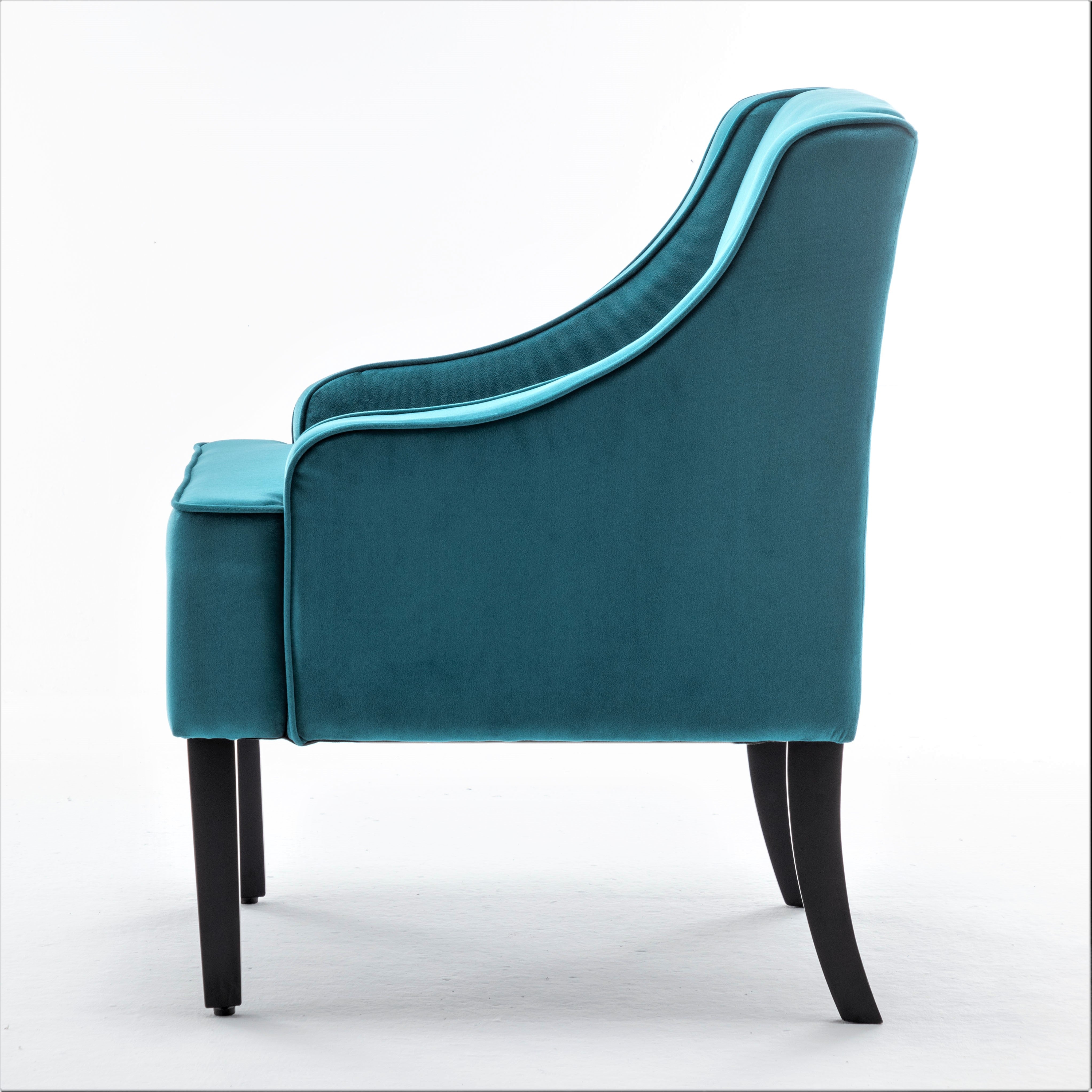 Versatile Velvet Side Chair with Recessed Arms