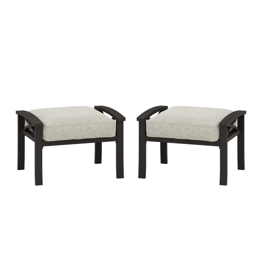 Marisol All-Weather 26" Metal Ottomans, Set of 2