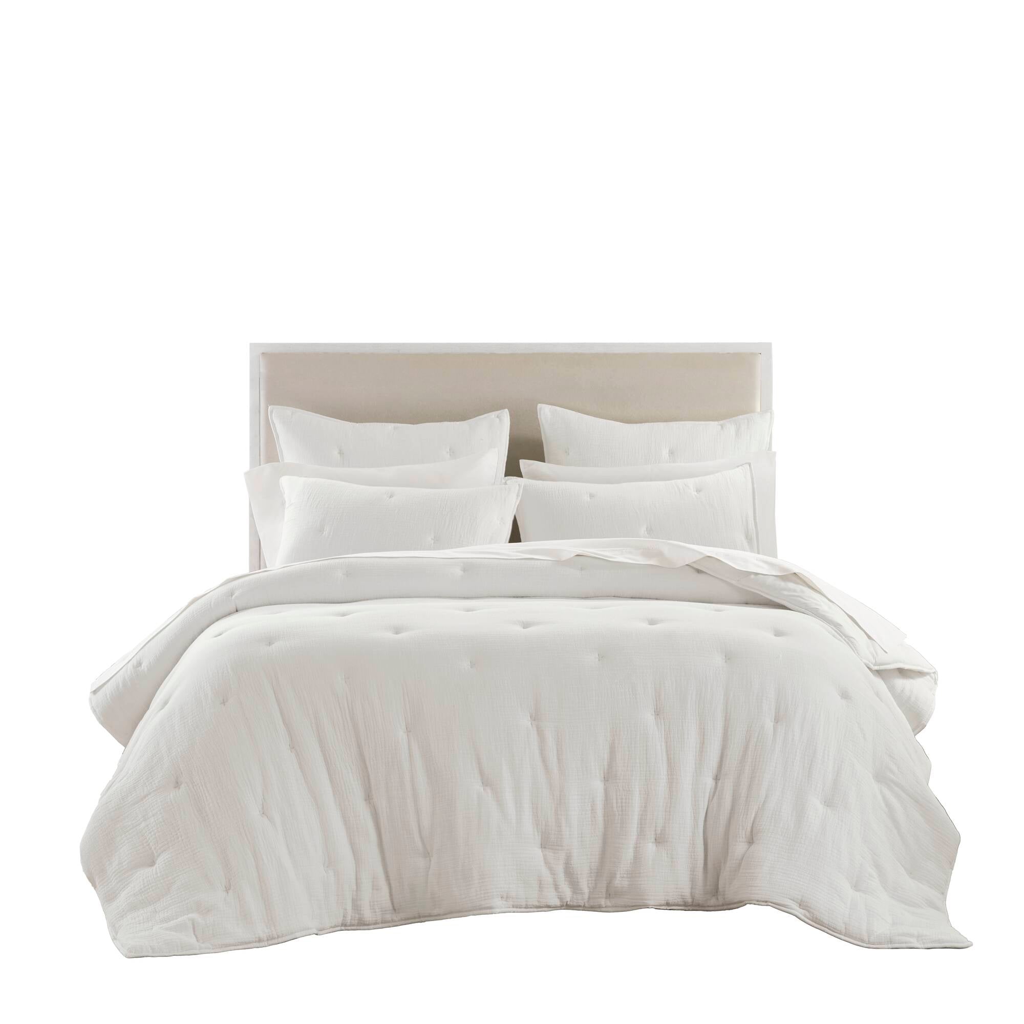 3 Piece Cotton Gauze Embroidered Quilt Set