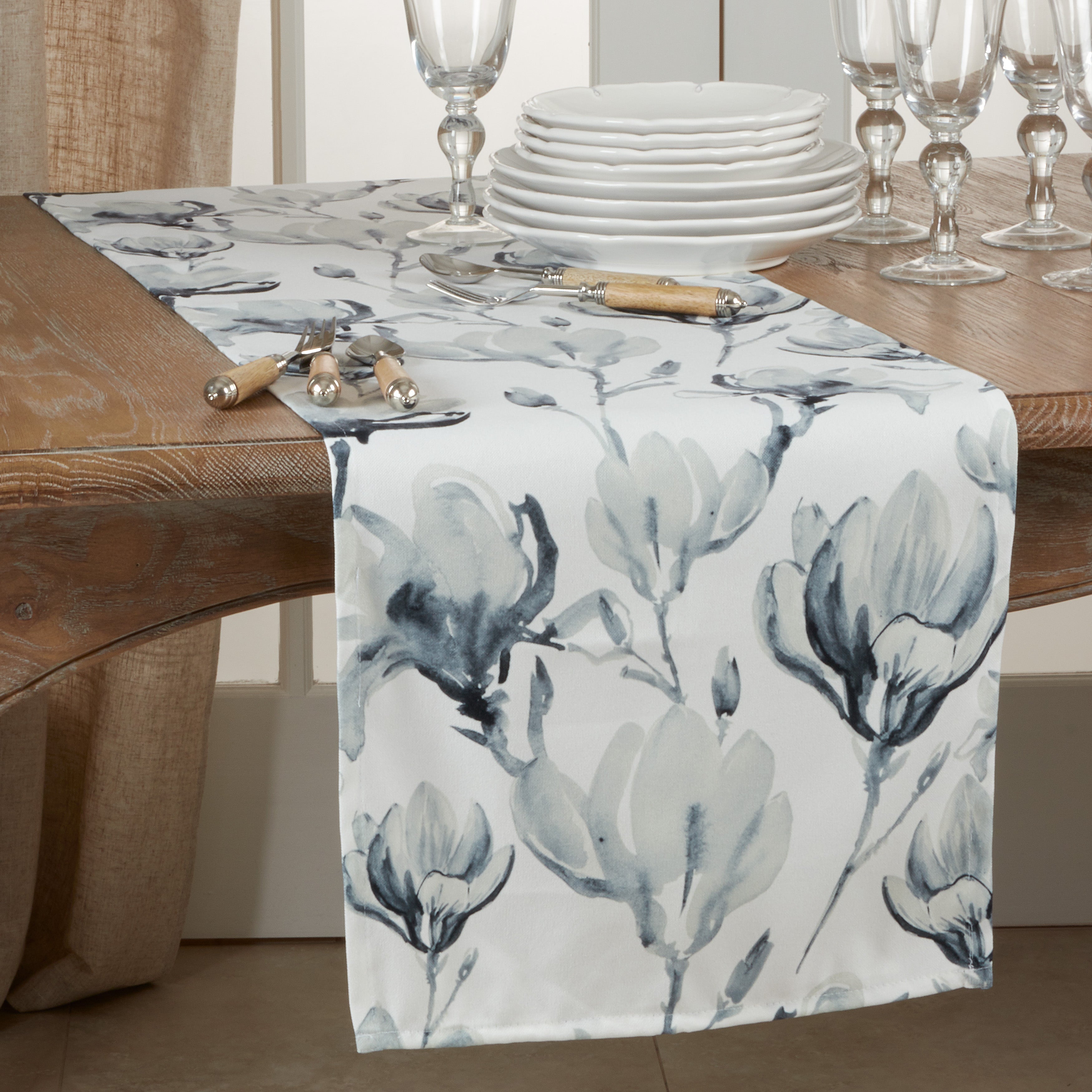 Watercolor Floral Table Runner