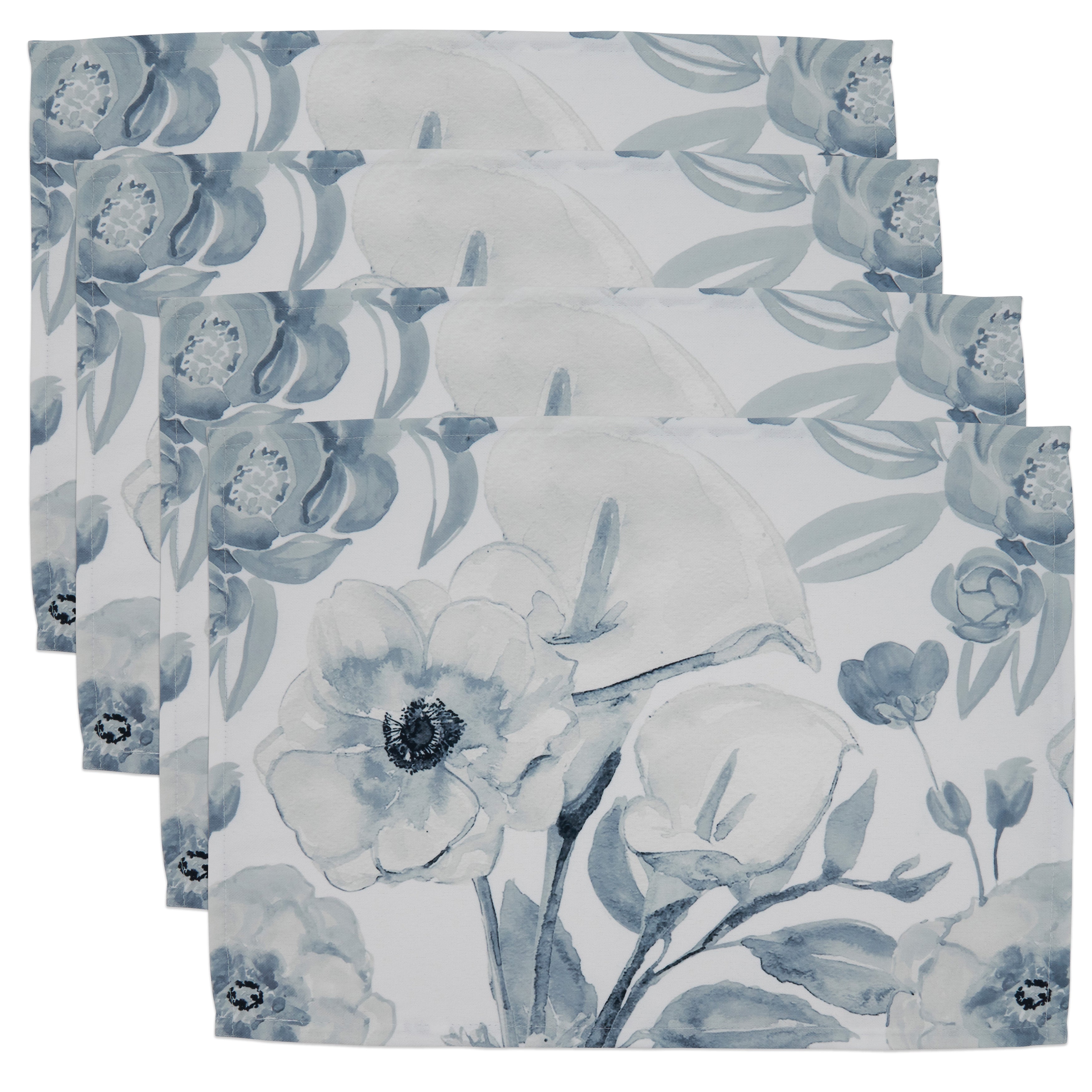 Watercolor Large Floral Placemats, Set of 4