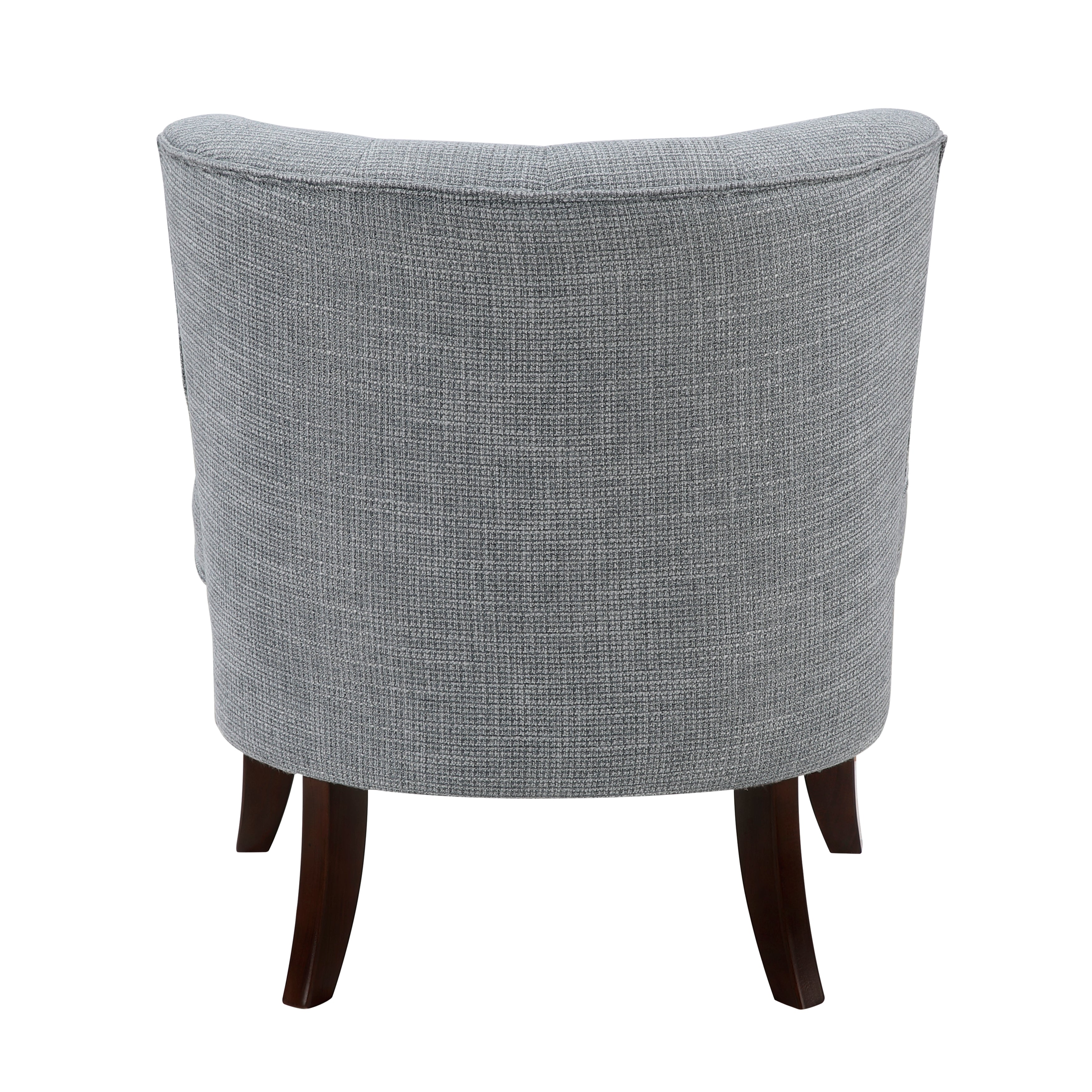 Armless Button Tufted Accent Chair with Solid Wood Legs