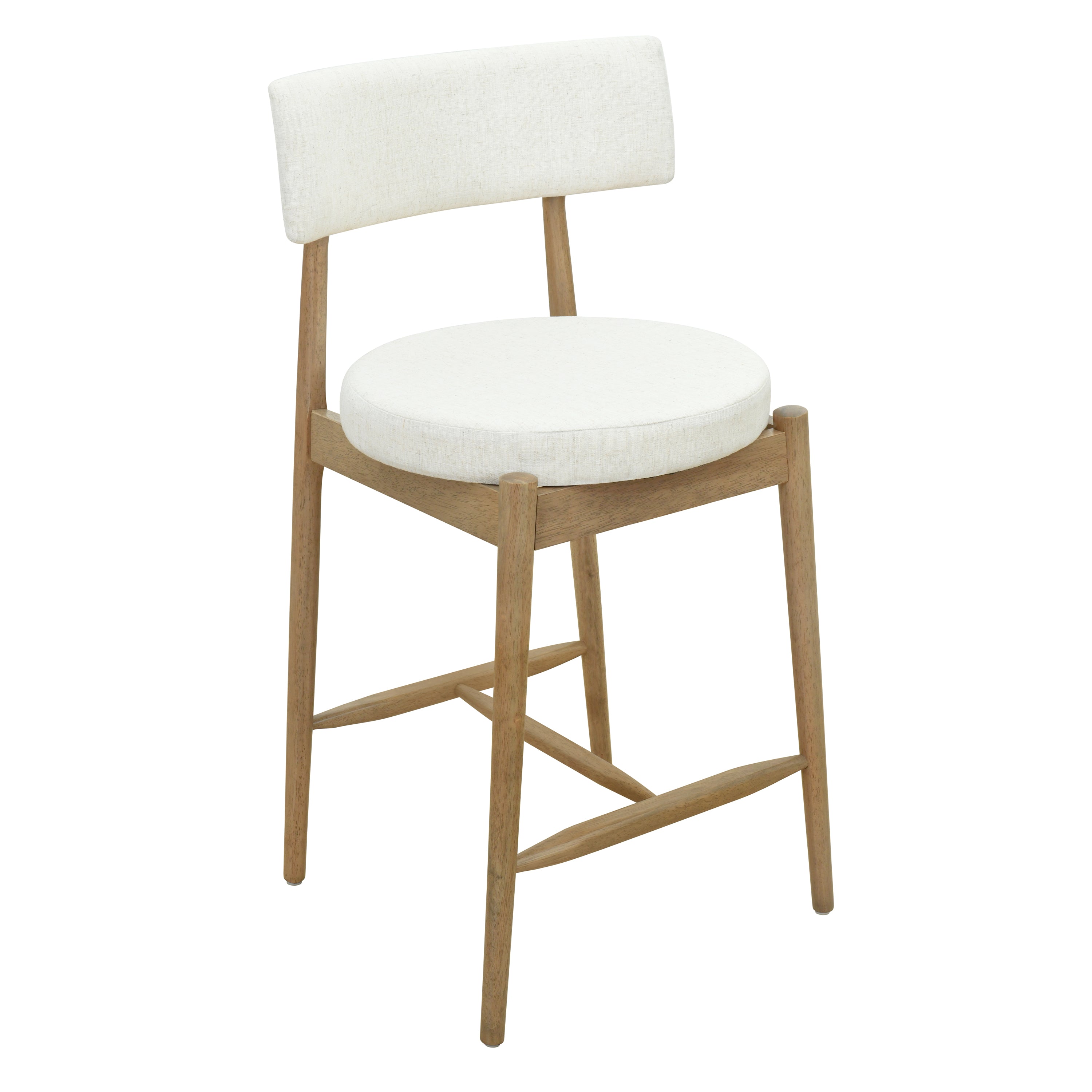 Harveston Mid Century Modern Boucle Upholstered Counter Stools, Set of 2