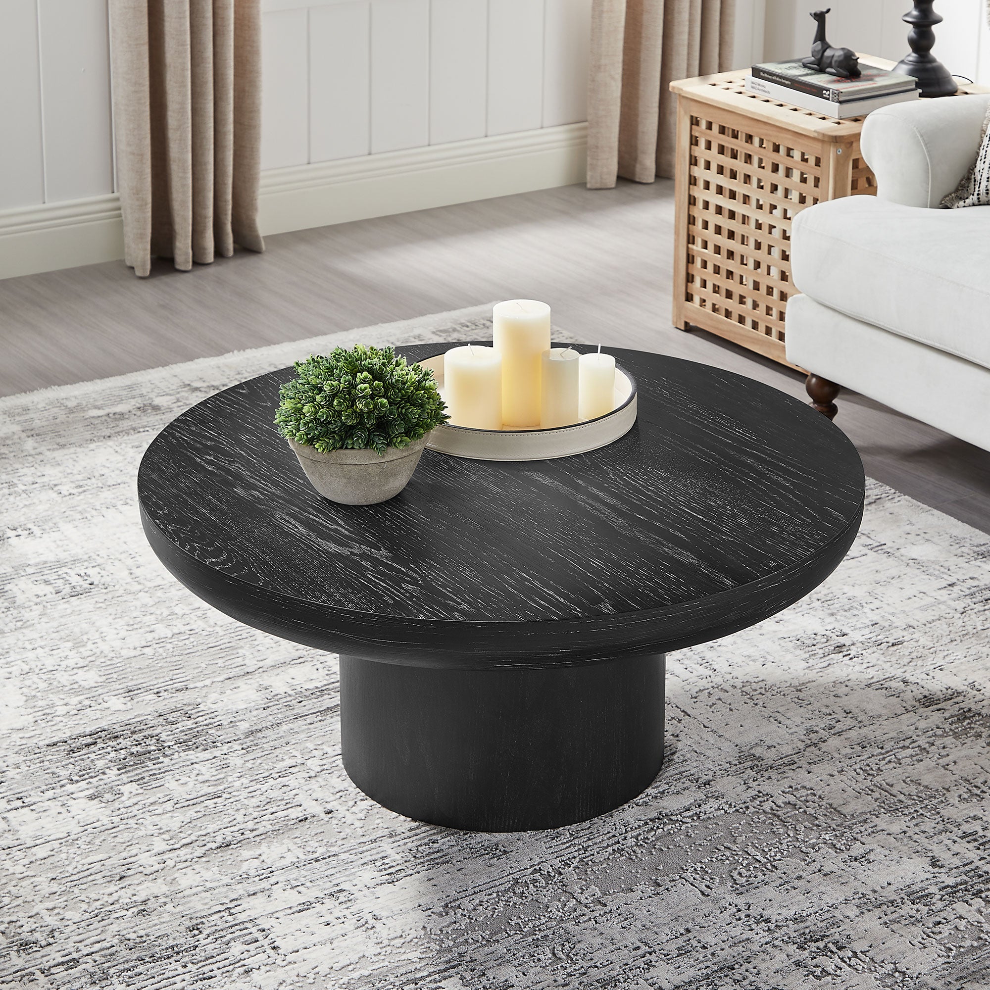 Round Pedestal Coffee Table