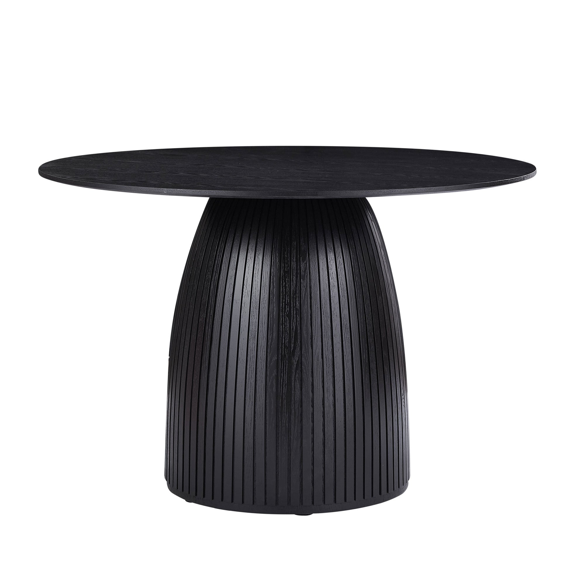 47.24" Round Dining Table with Wood Frame and Wave Pattern Base - Dining Tables