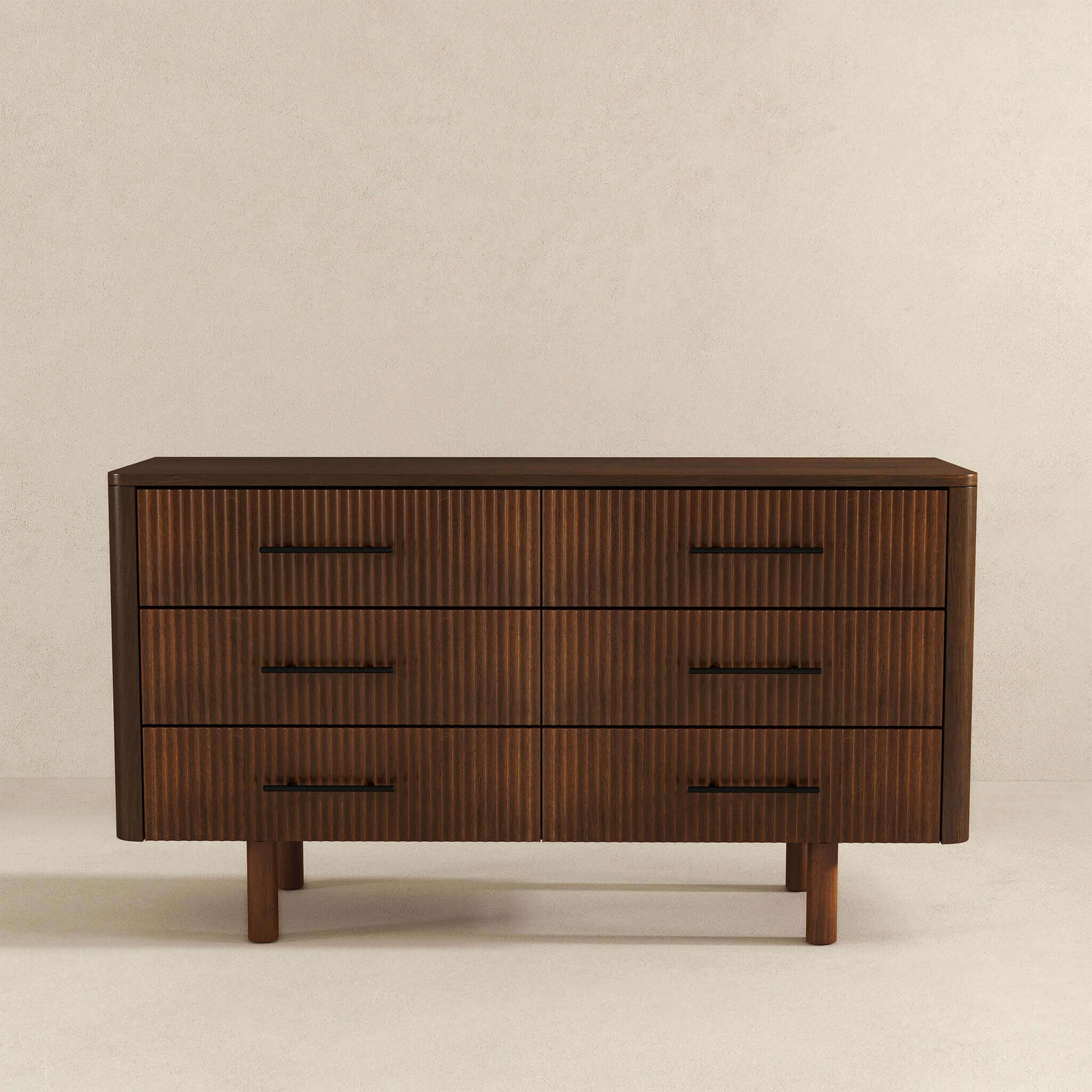 Logan Mid Century Modern Walnut Dresser